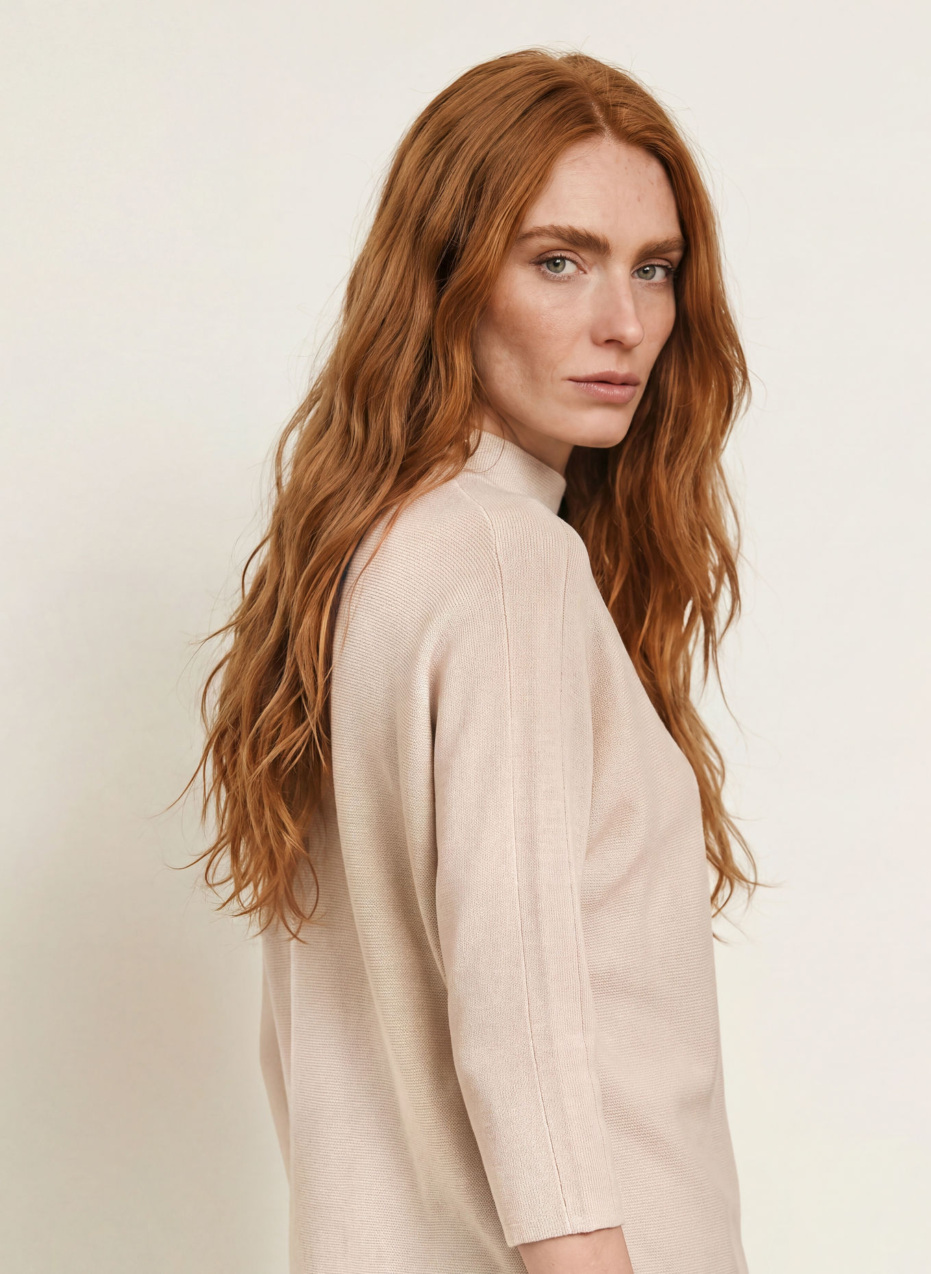 comma Trui met 3/4-mouwen: BEIGE