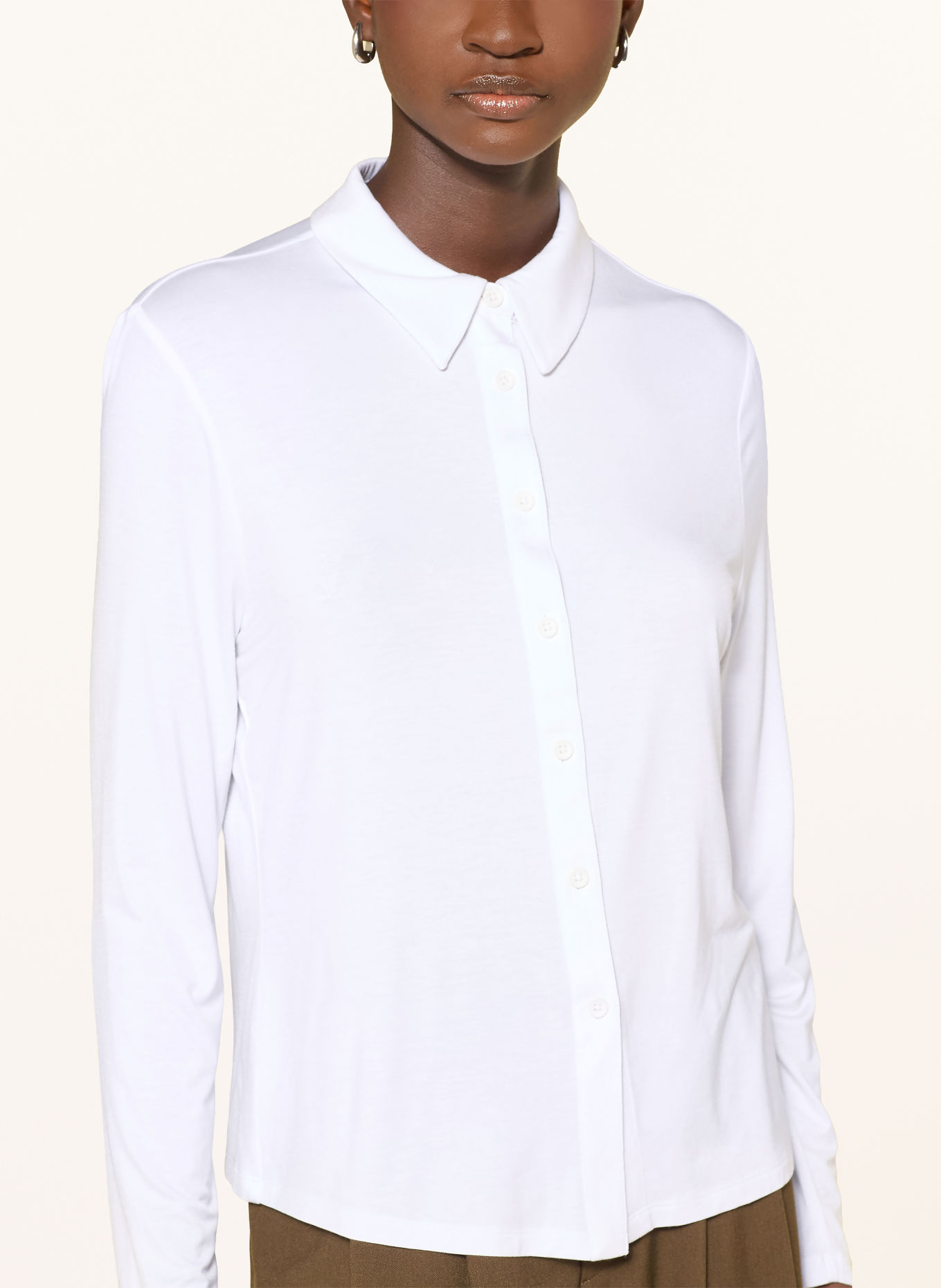 comma Jersey shirt blouse: WHITE