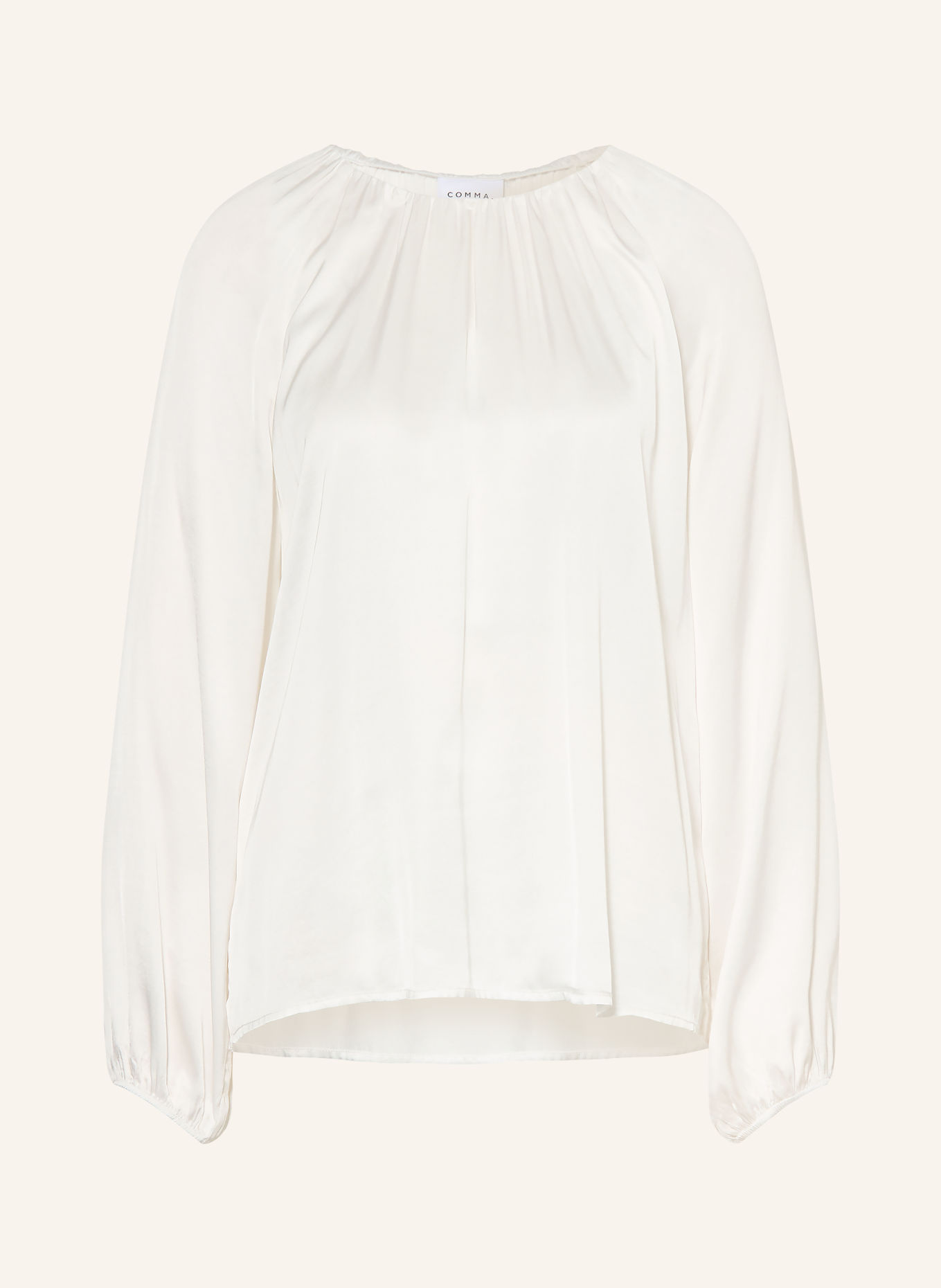 comma Satijnen blouseshirt: WIT