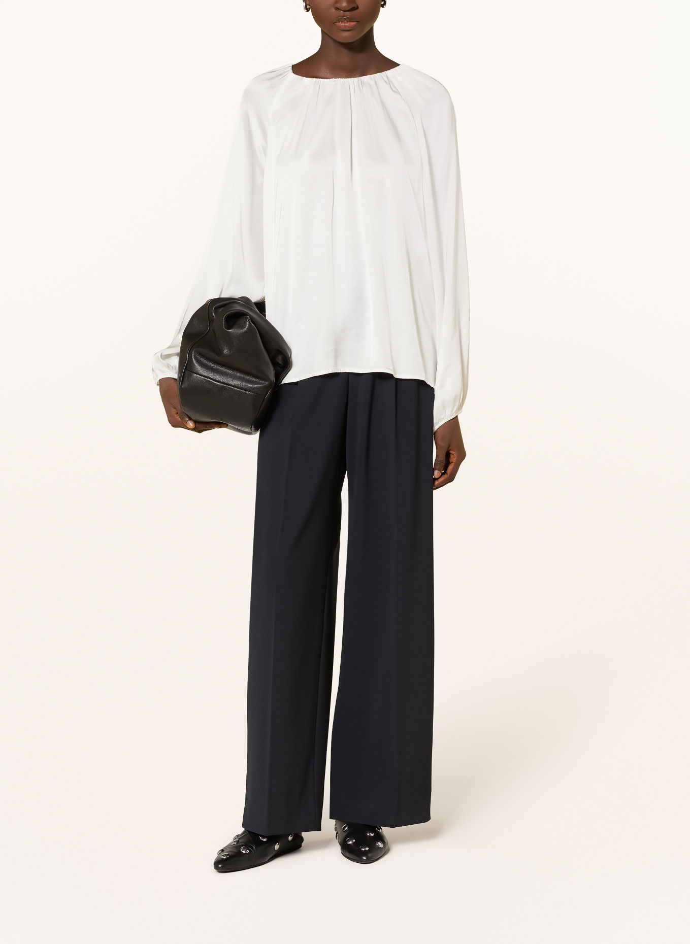 comma Satijnen blouseshirt: WIT