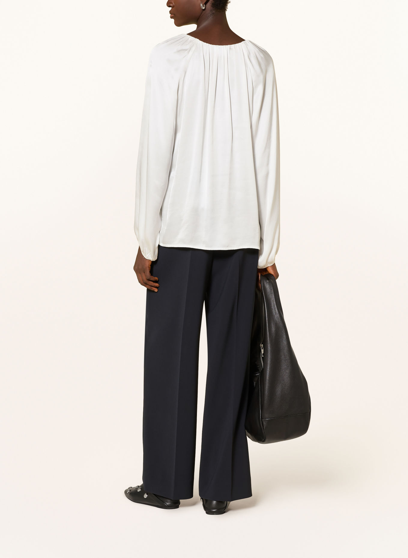 comma Satijnen blouseshirt: WIT