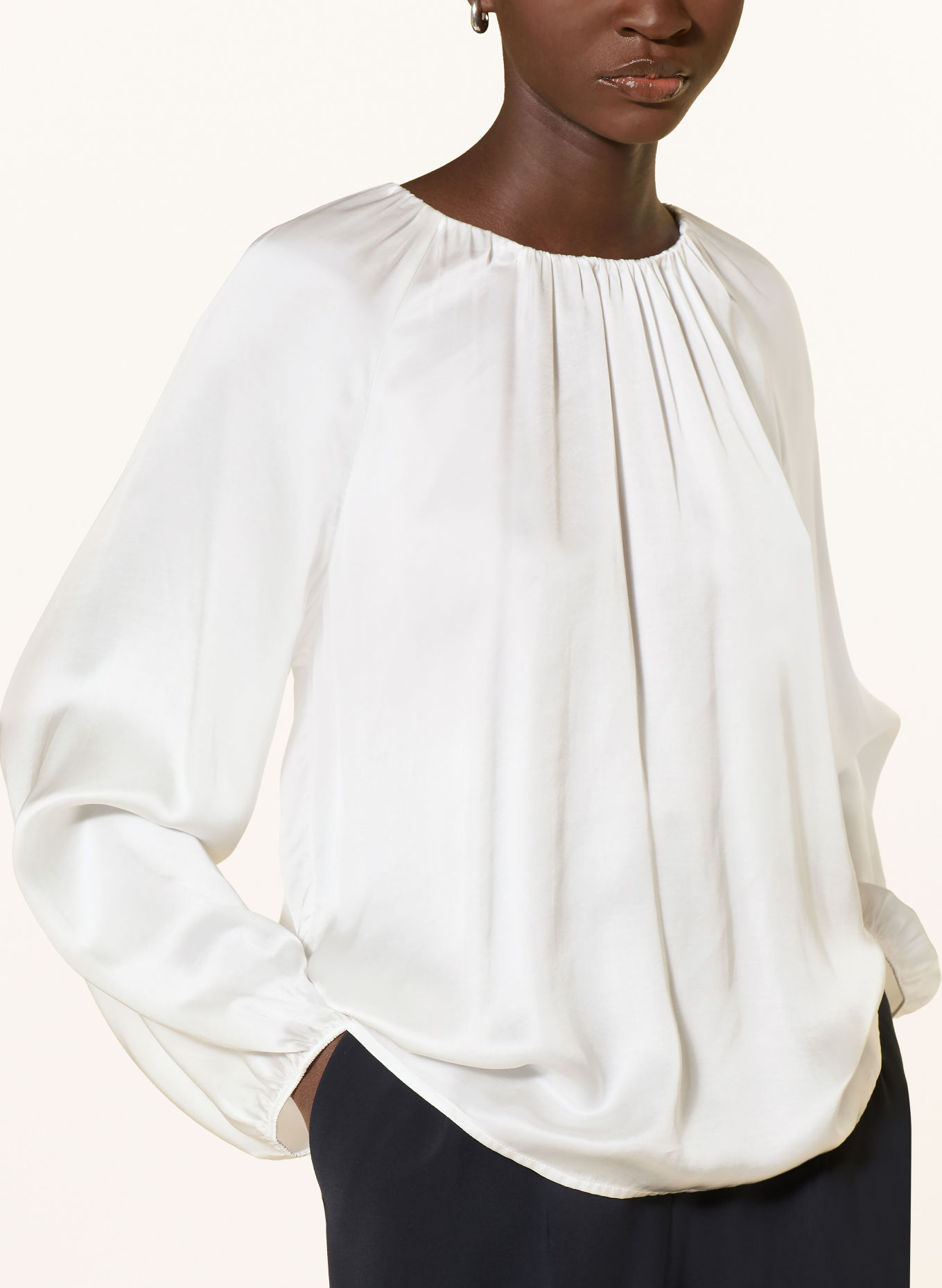 comma Satijnen blouseshirt: WIT