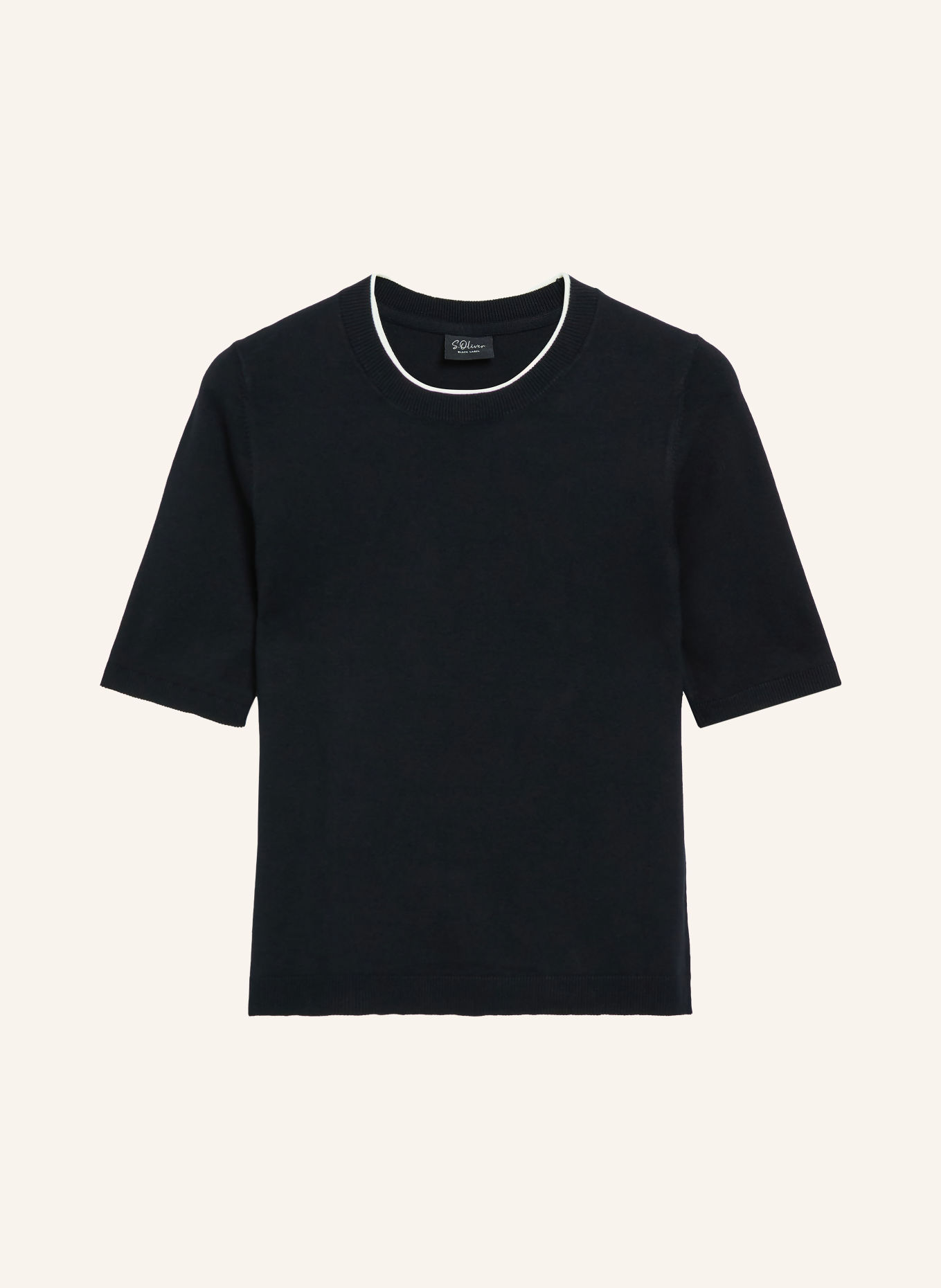 s.Oliver BLACK LABEL Haut en maille: NOIR / BLANC