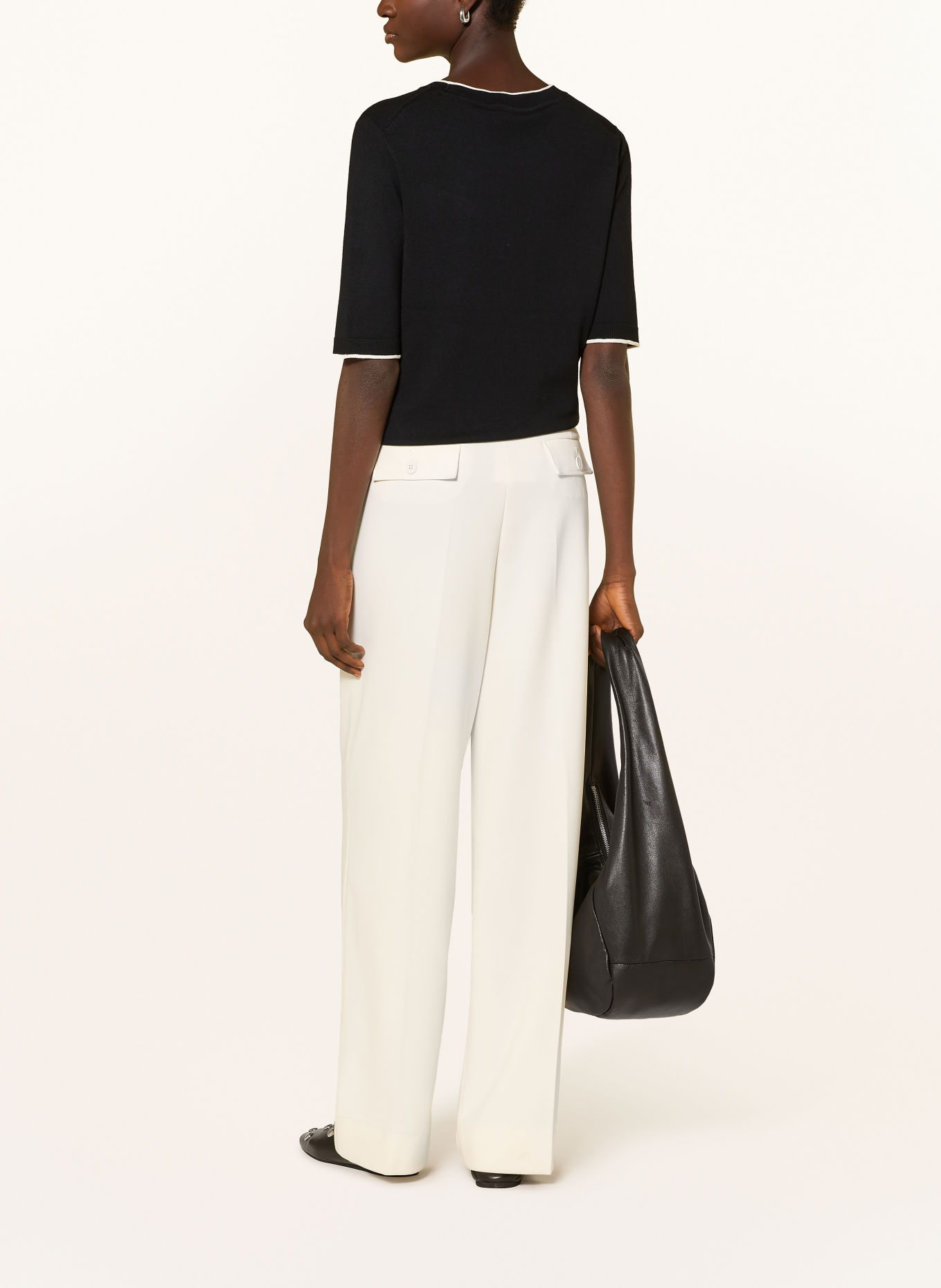 s.Oliver BLACK LABEL Haut en maille: NOIR / BLANC