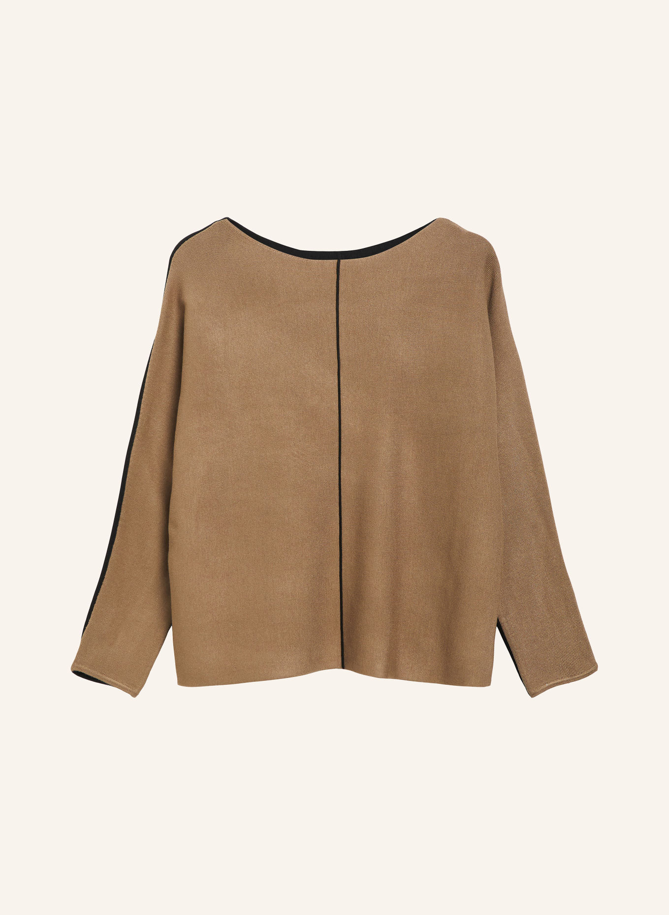 s.Oliver BLACK LABEL Alpaca Sweater: LIGHT BROWN / BLACK