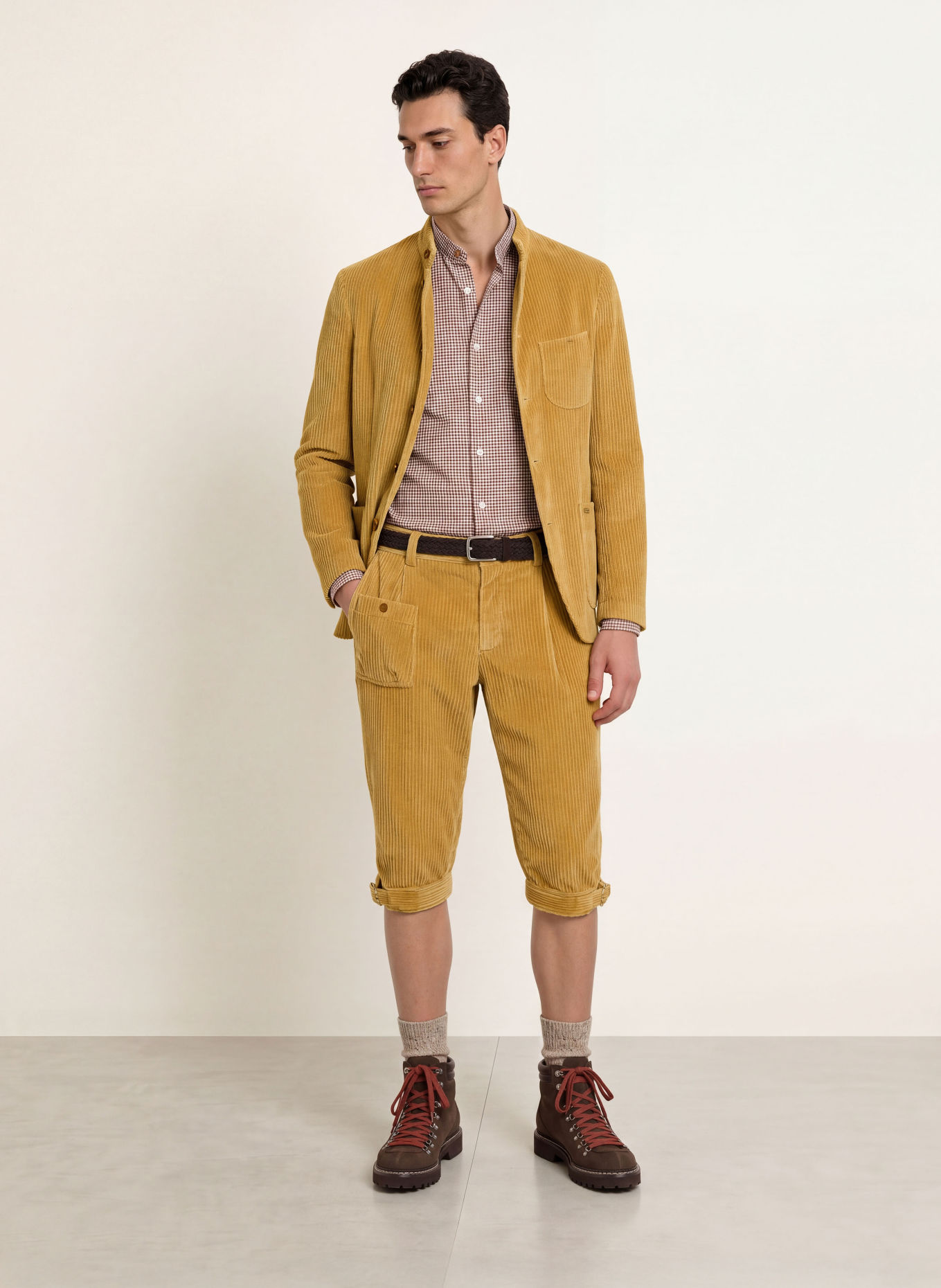 Luis Trenker Cordbyxor LUSTANISLAUS med kortare benlängd: BEIGE