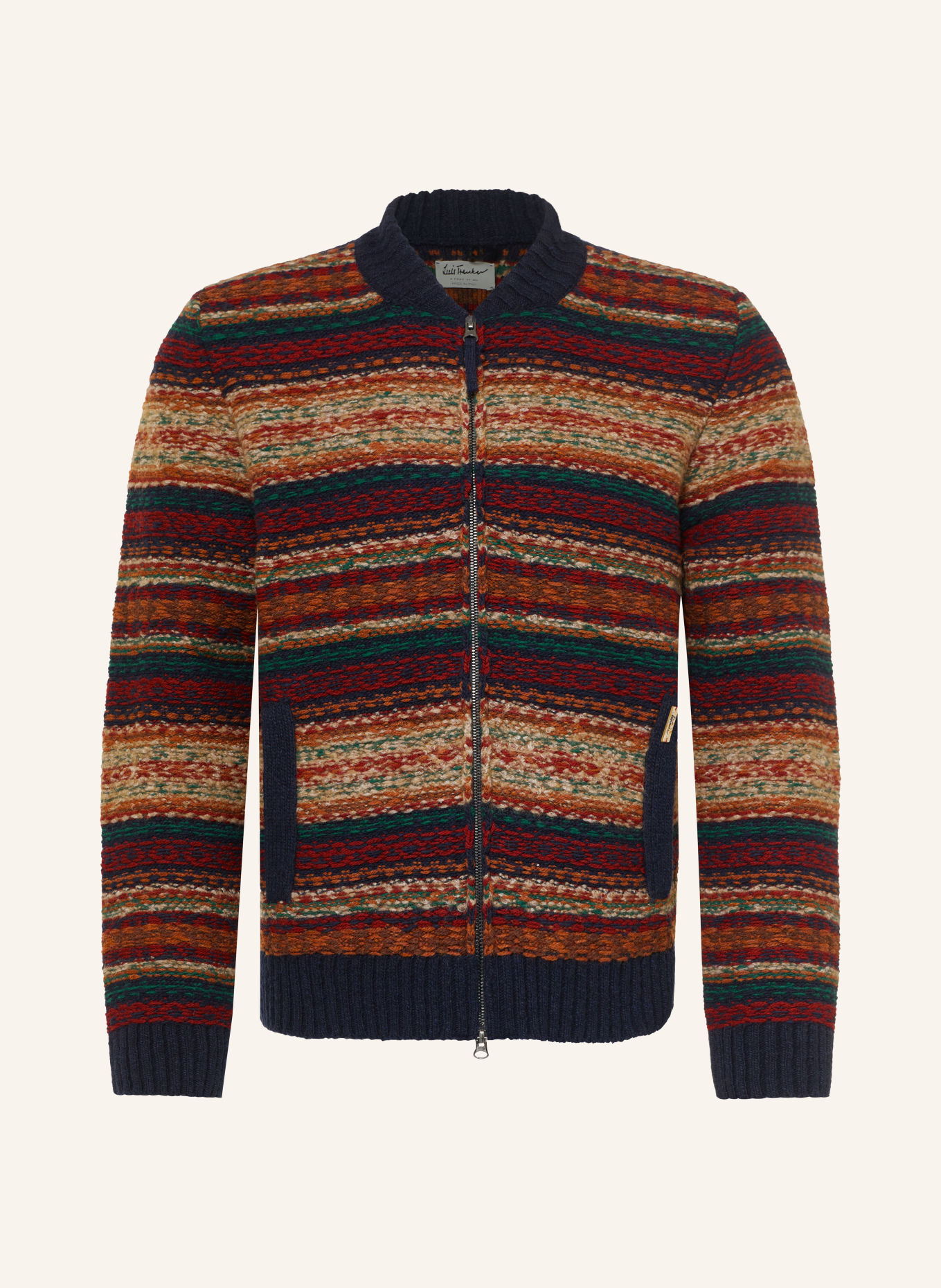 Luis Trenker Vest LUWILLY: CRÈME / GROEN / DONKERBLAUW