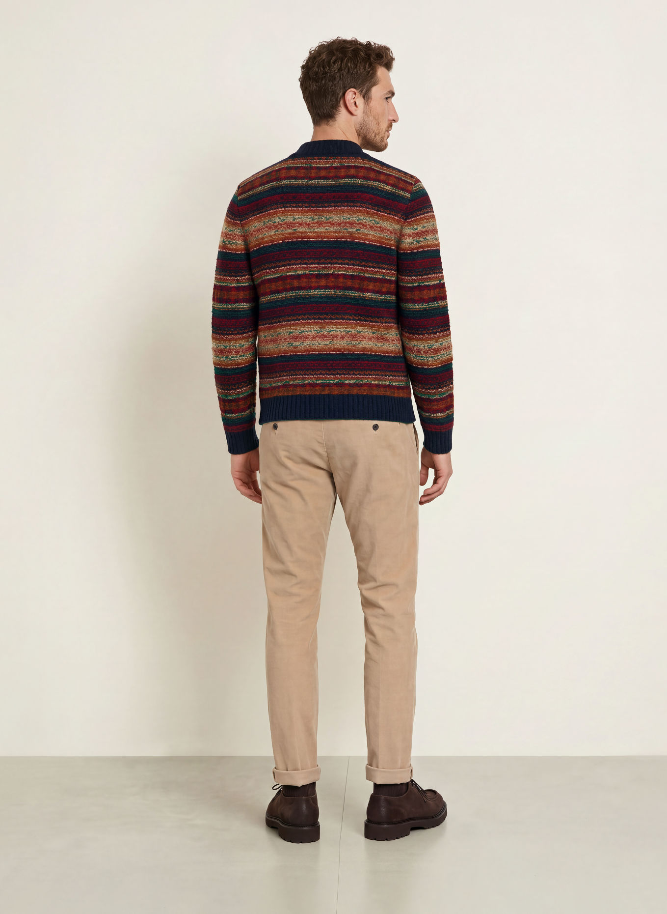 Luis Trenker Vest LUWILLY: CRÈME / GROEN / DONKERBLAUW