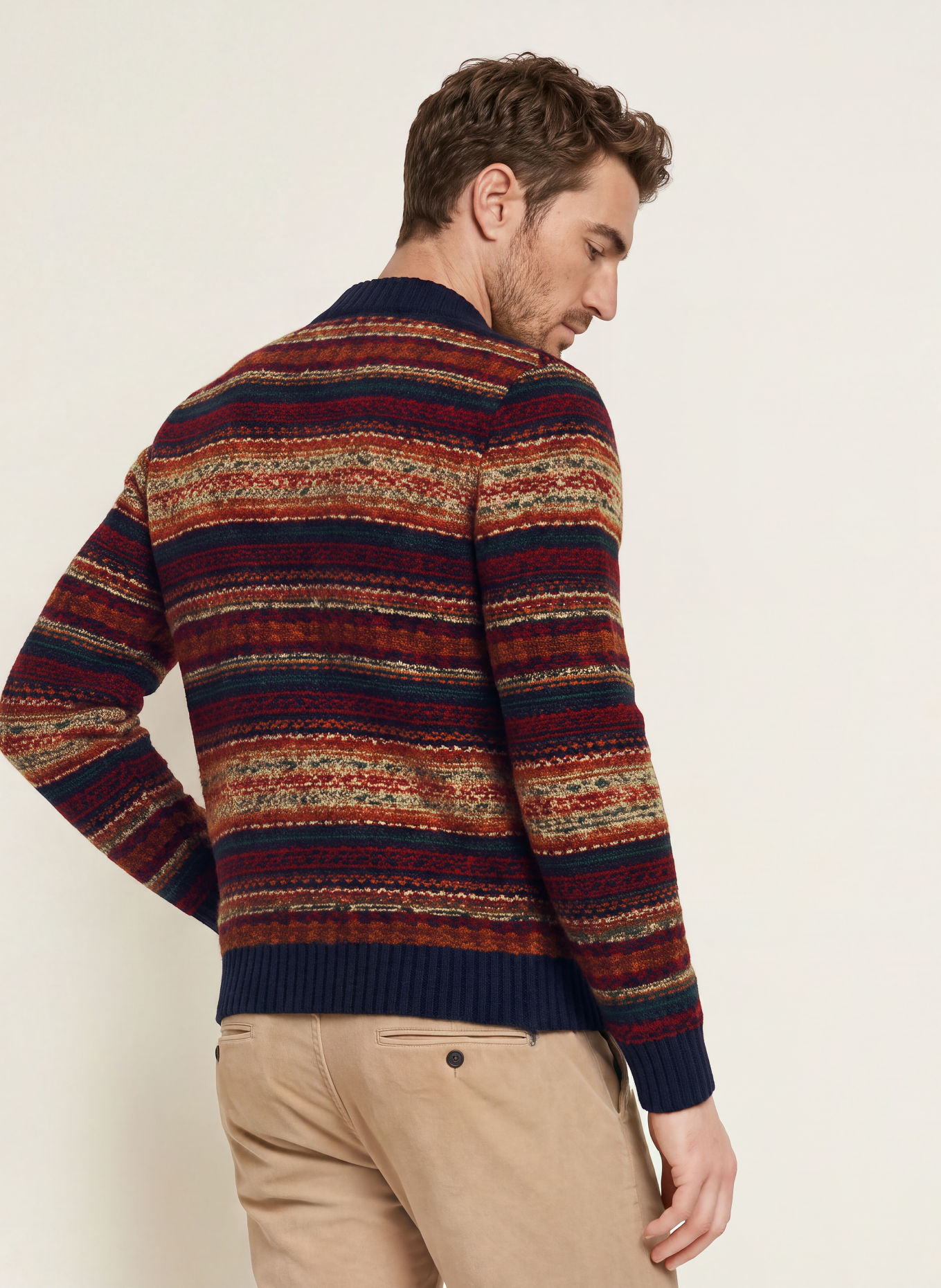 Luis Trenker Vest LUWILLY: CRÈME / GROEN / DONKERBLAUW