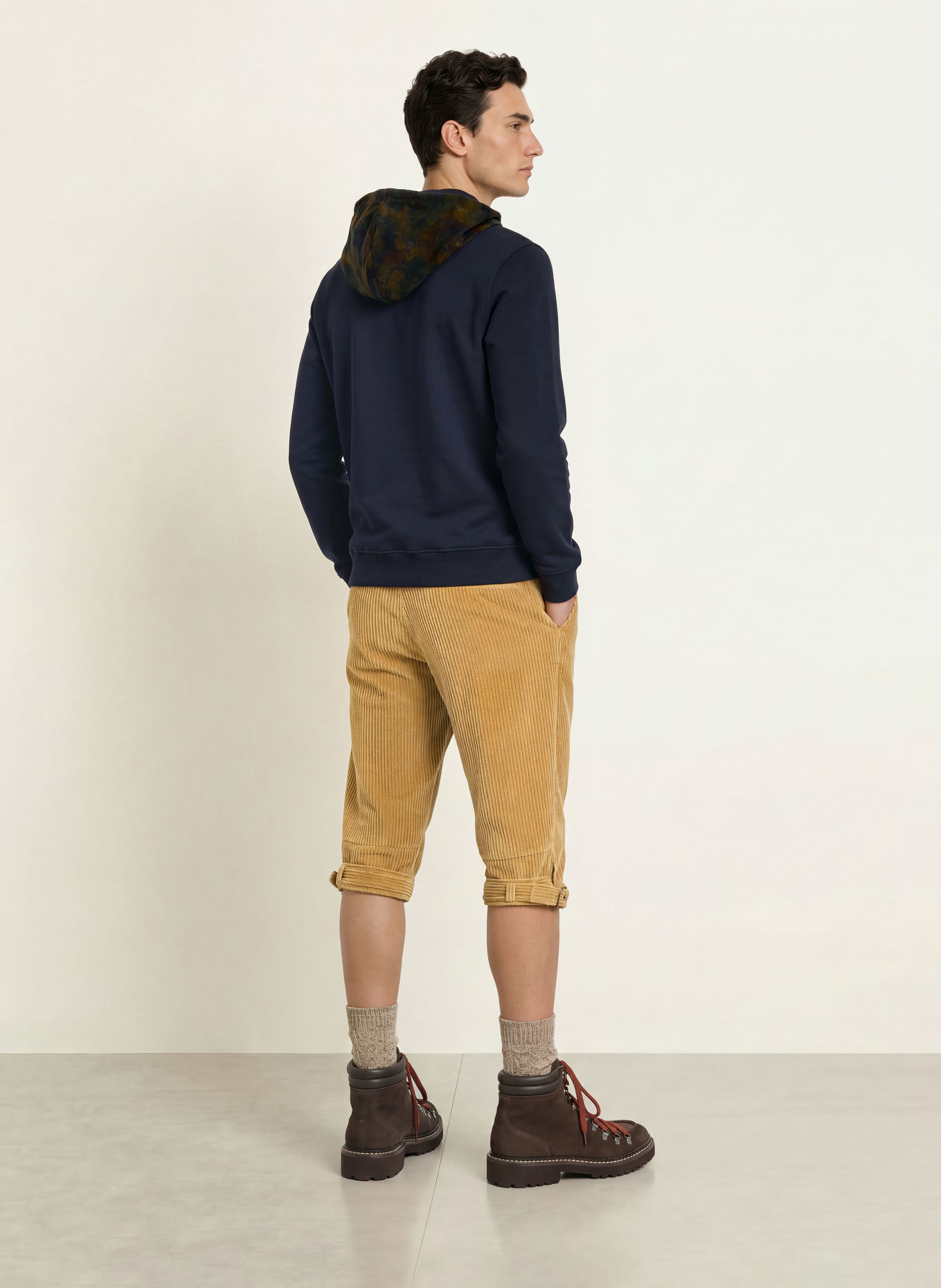 Luis Trenker Hoodie LUPHILIPP: DONKERBLAUW / BRUIN / OLIJF