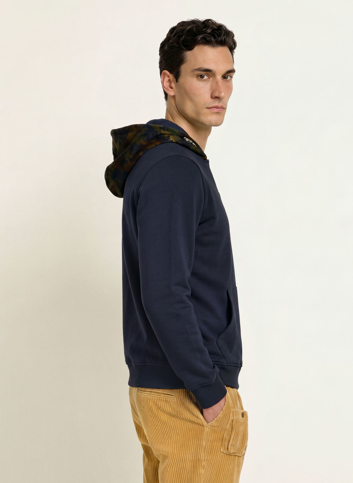 Luis Trenker Hoodie LUPHILIPP: DONKERBLAUW / BRUIN / OLIJF