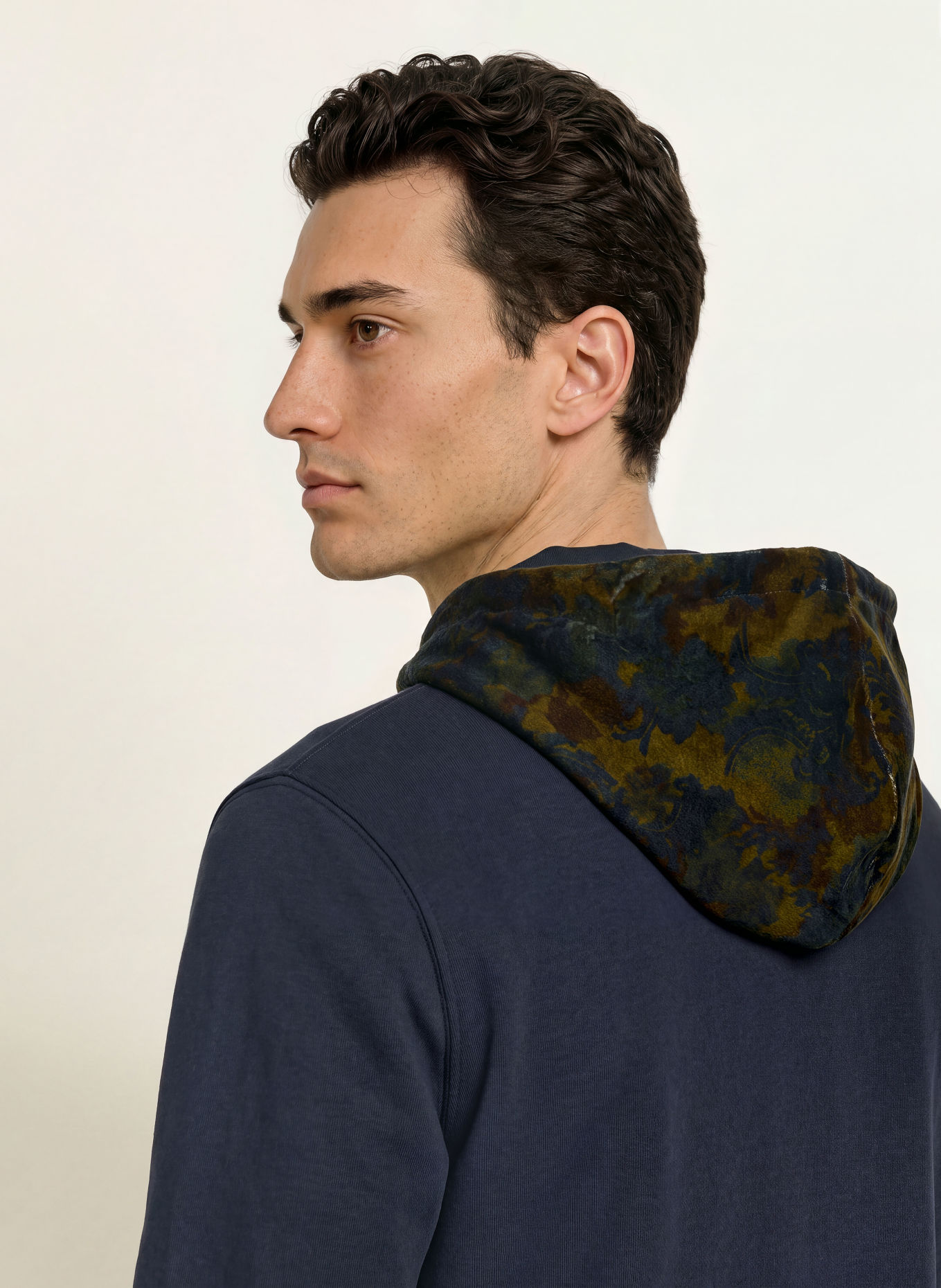 Luis Trenker Hoodie LUPHILIPP: DONKERBLAUW / BRUIN / OLIJF