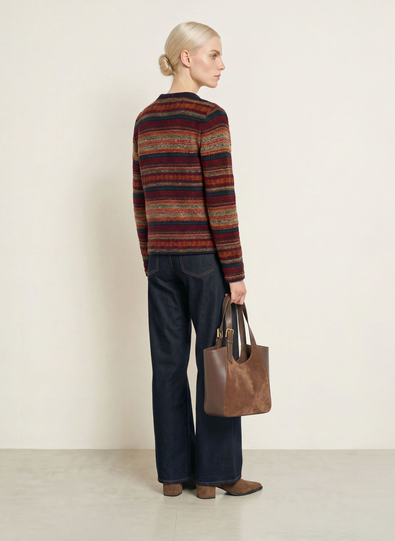 Luis Trenker LUAROWENA Cardigan: BROWN / GREEN / DARK BLUE
