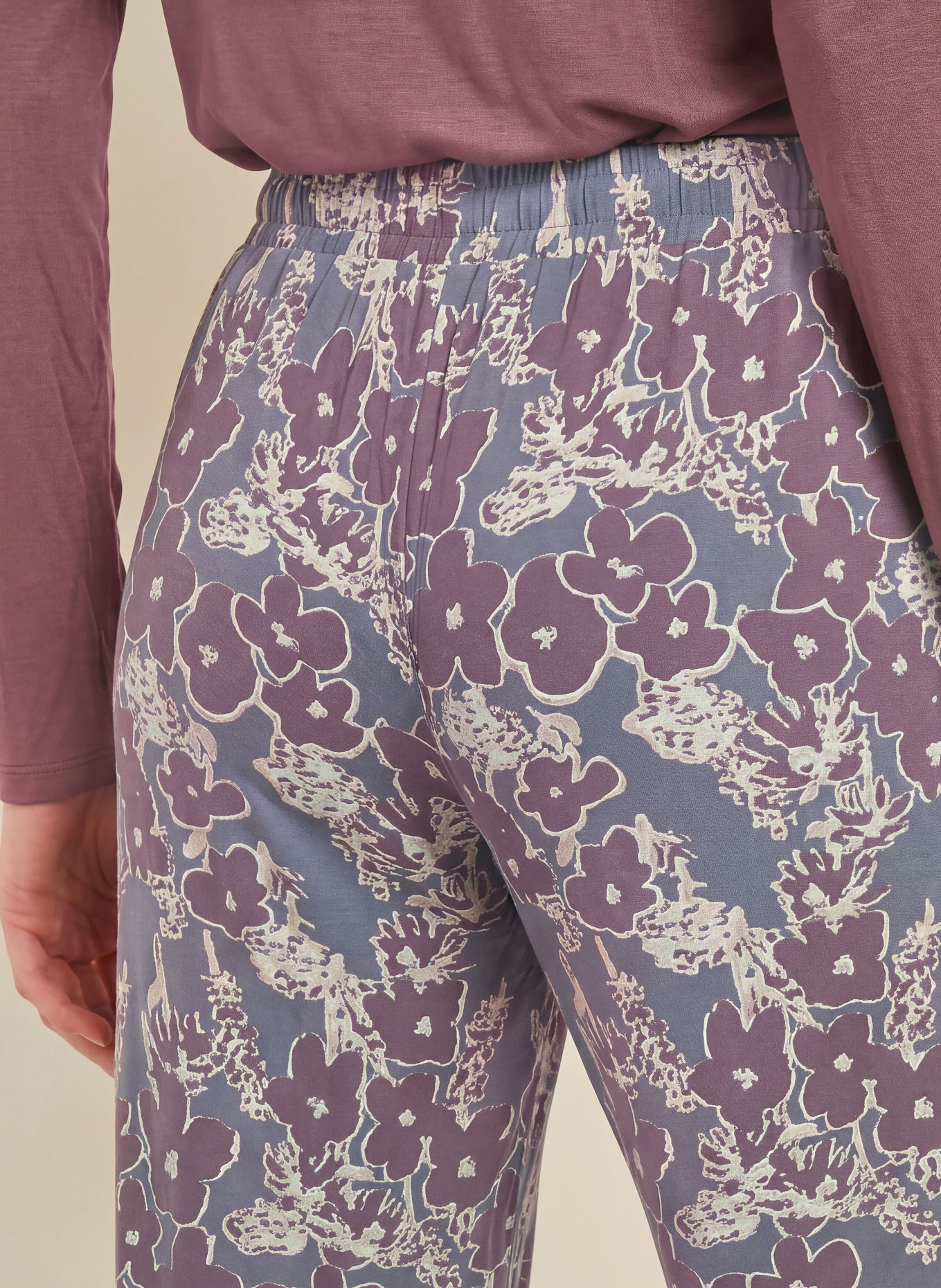 SCHIESSER Slaapbroek MIX + RELAX: DONKERROOD / BEIGE / BLAUWGRIJS