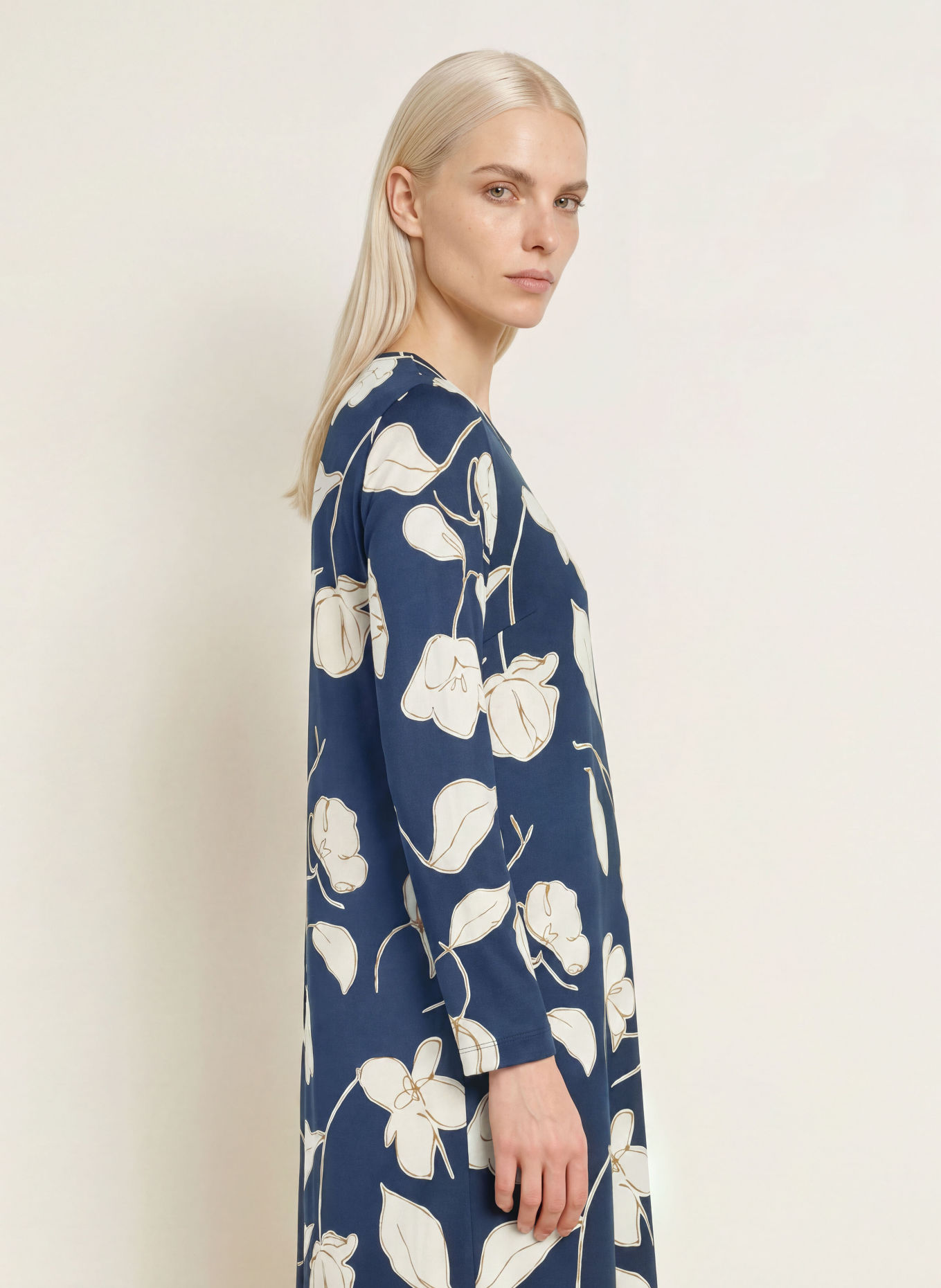 SCHIESSER Koszula nocna COMFORT NIGHTWEAR: GRANATOWY / KREMOWY / OLIWKOWY