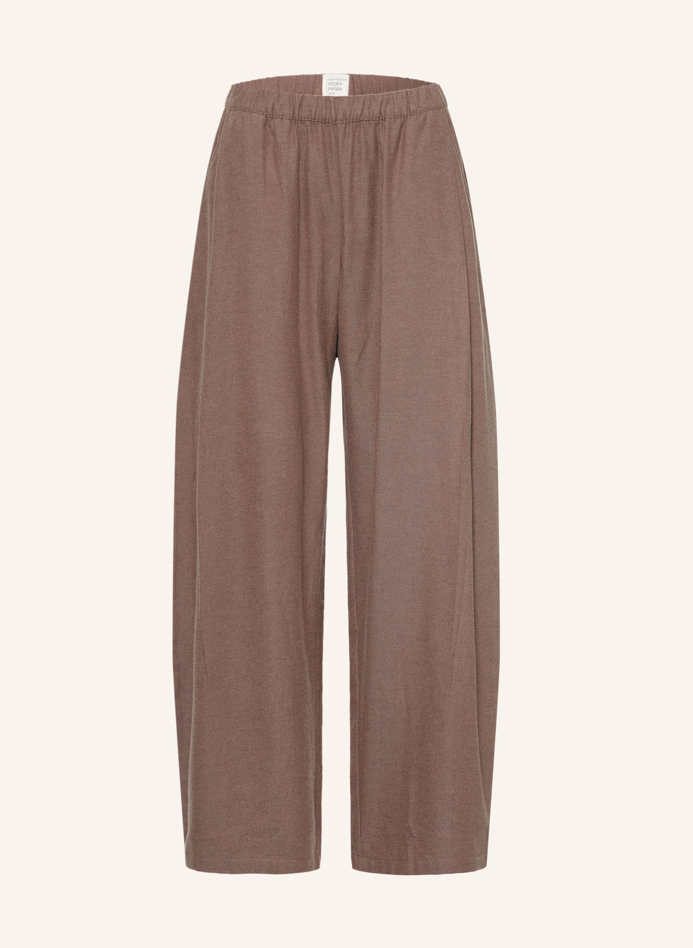 SCHIESSER Loungebroek van flanel: BRUIN