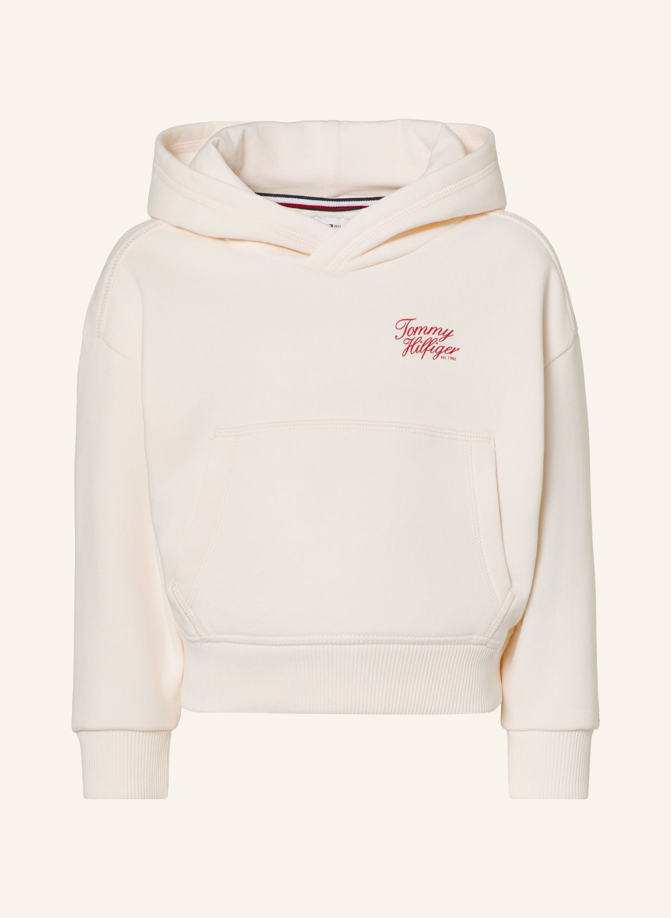 TOMMY HILFIGER Hoodie: WIT / ROOD