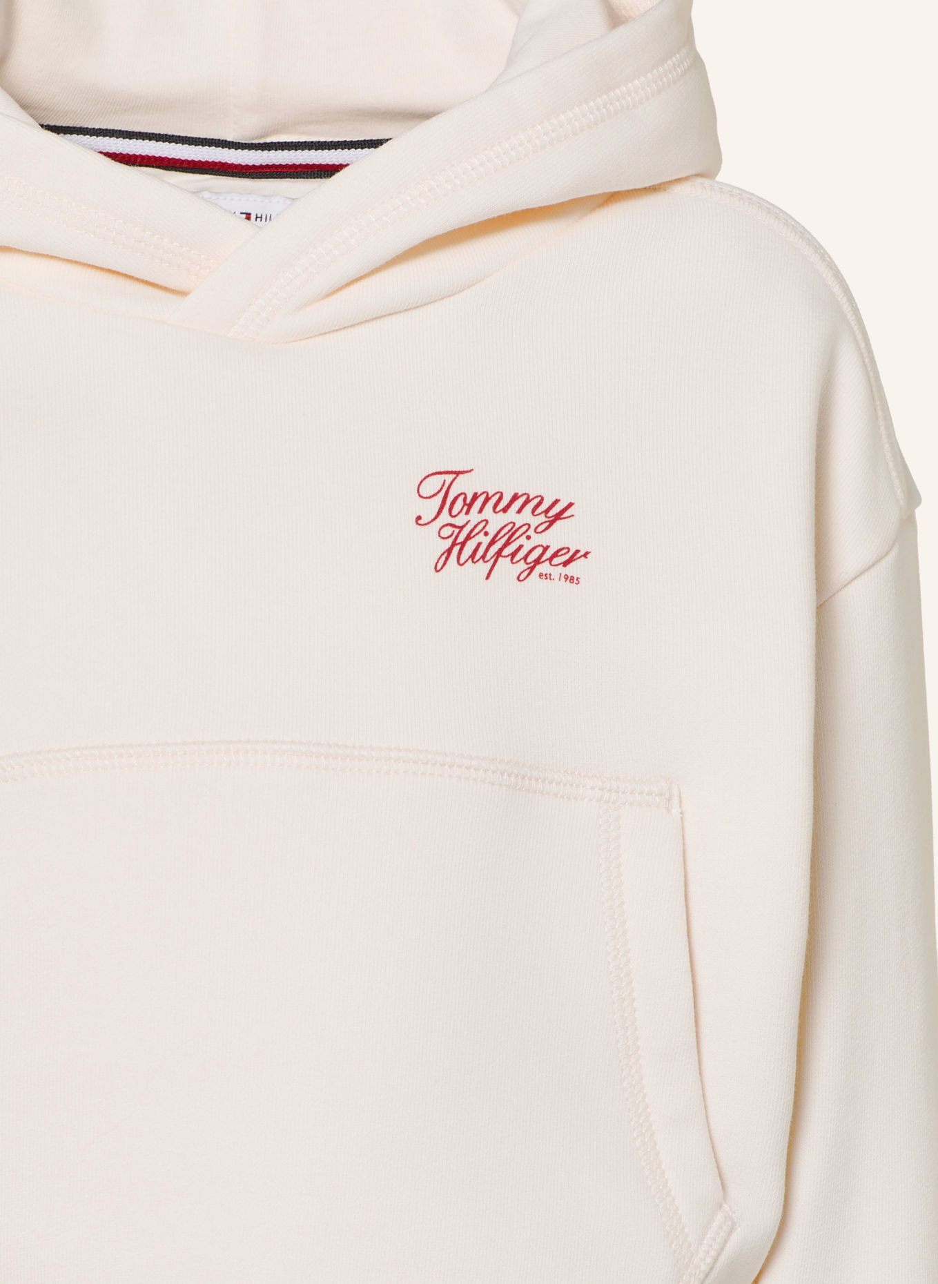 TOMMY HILFIGER Hoodie: WIT / ROOD