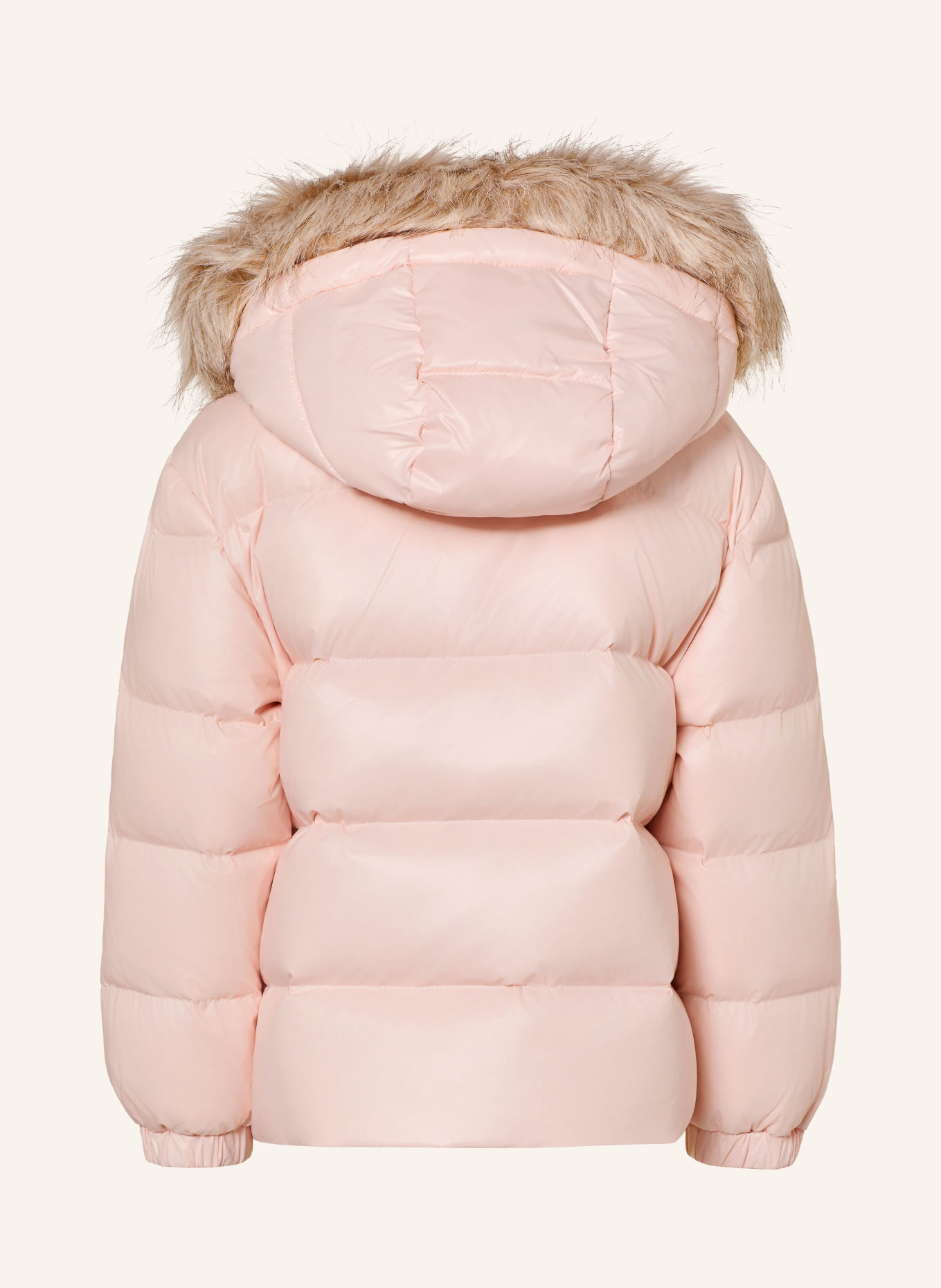TOMMY HILFIGER Donsjas met afneembare kunstbontkraag: ROSE CLAIR / LICHTGRIJS