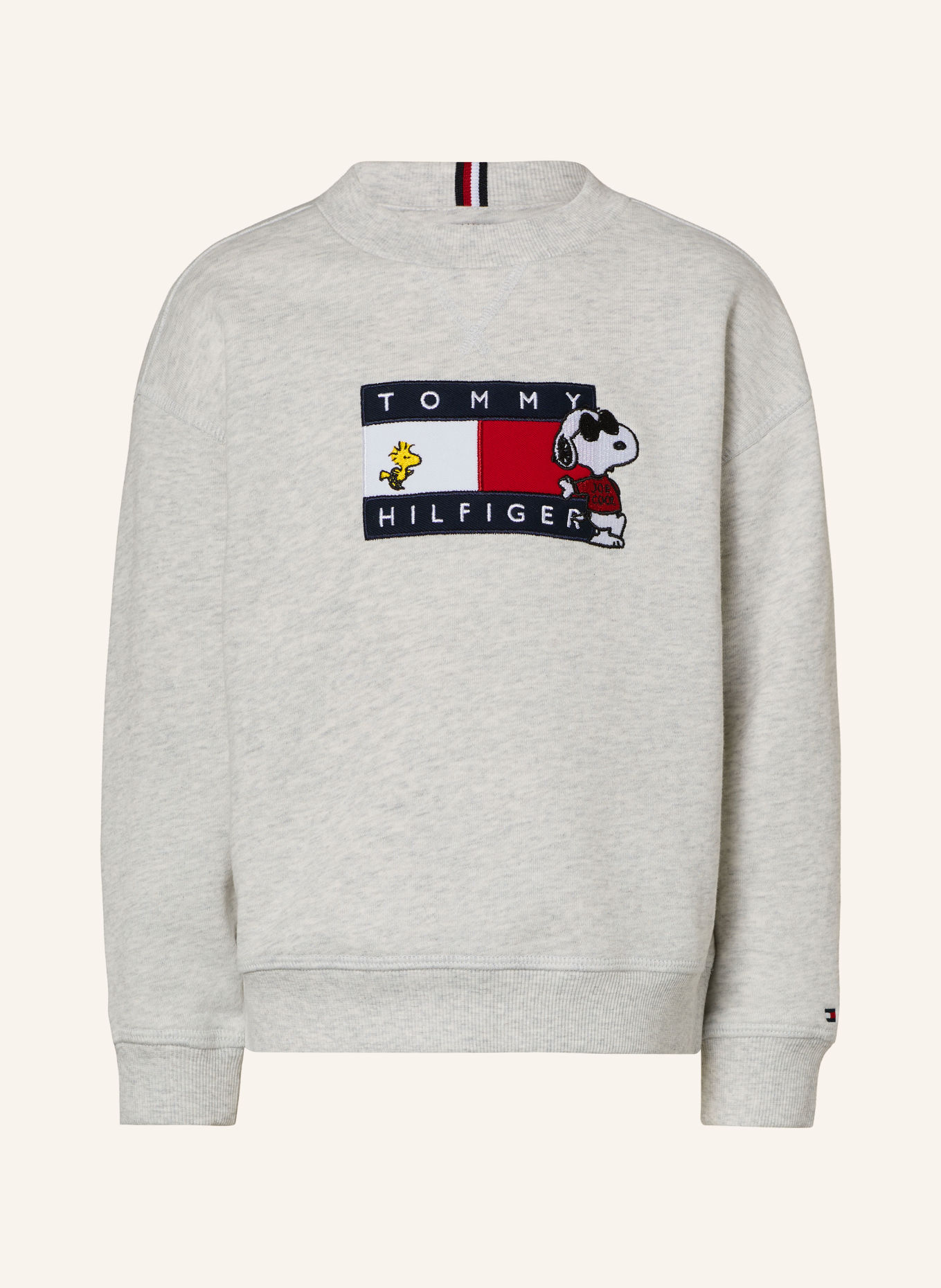 TOMMY HILFIGER Sweatshirt: LICHTGRIJS / ROOD / DONKERBLAUW