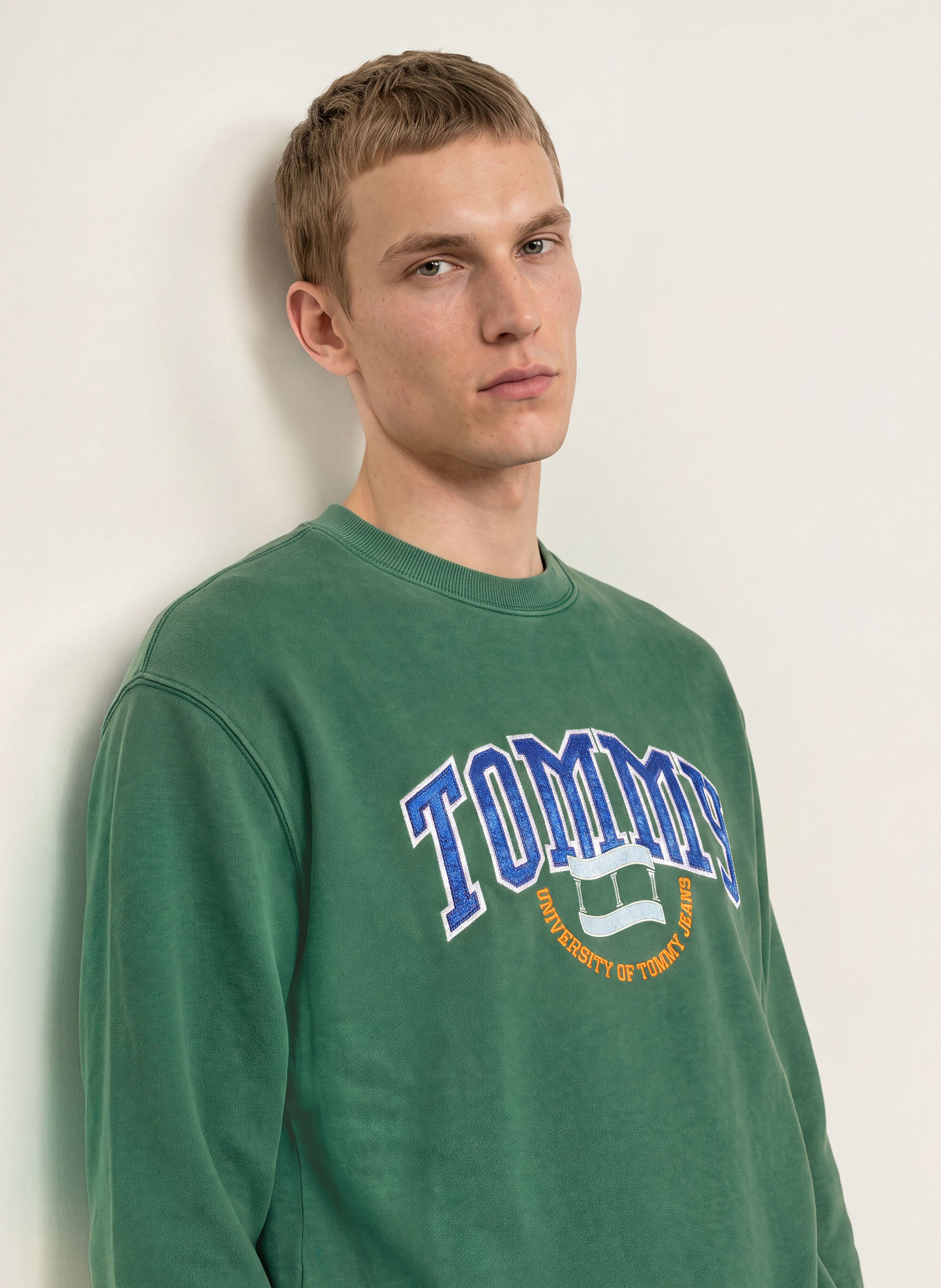 TOMMY JEANS Sweatshirt: GROEN / GEEL / BLAUW