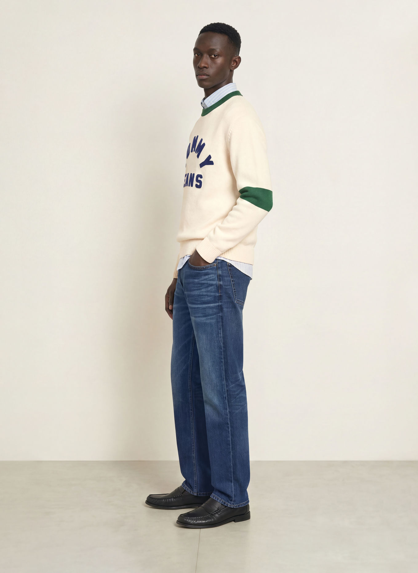 TOMMY JEANS Trøjer: CREME / MØRKEGRØN / MØRKEBLÅ