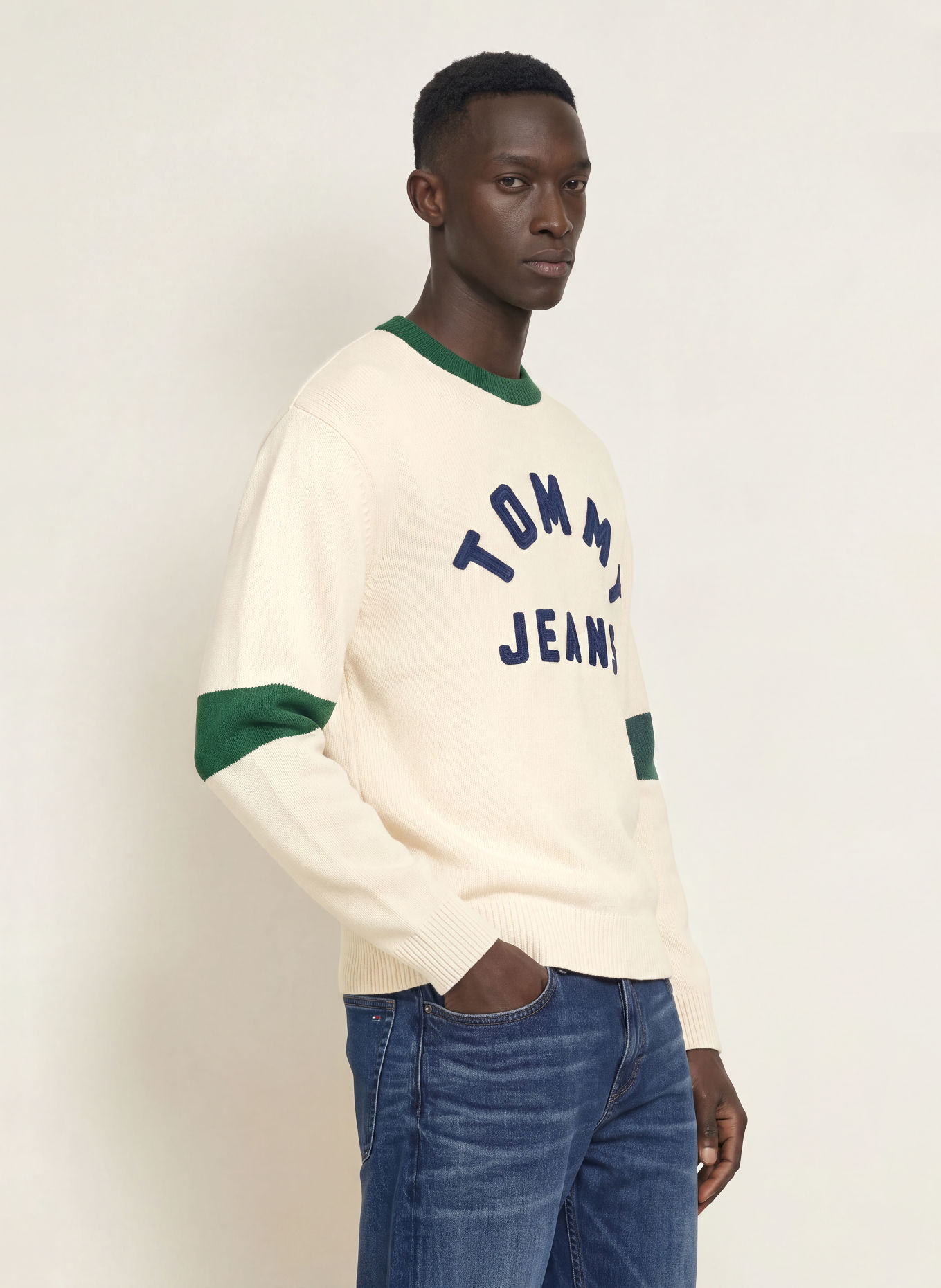 TOMMY JEANS Trøjer: CREME / MØRKEGRØN / MØRKEBLÅ