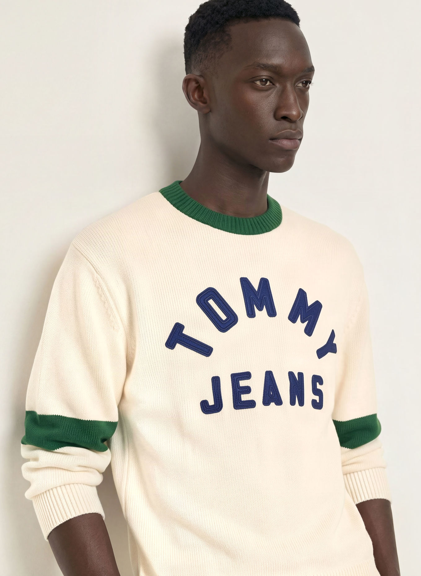TOMMY JEANS Trøjer: CREME / MØRKEGRØN / MØRKEBLÅ