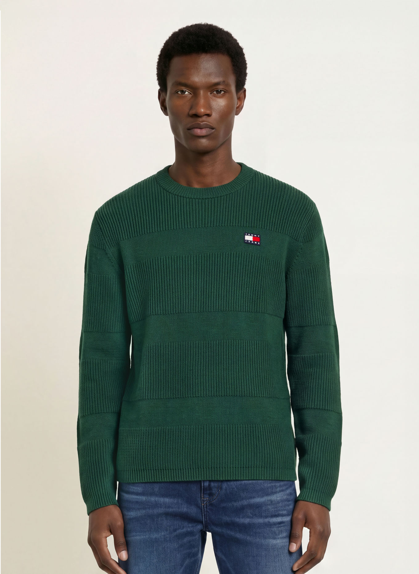 TOMMY JEANS Pullover: DUNKELGRÜN