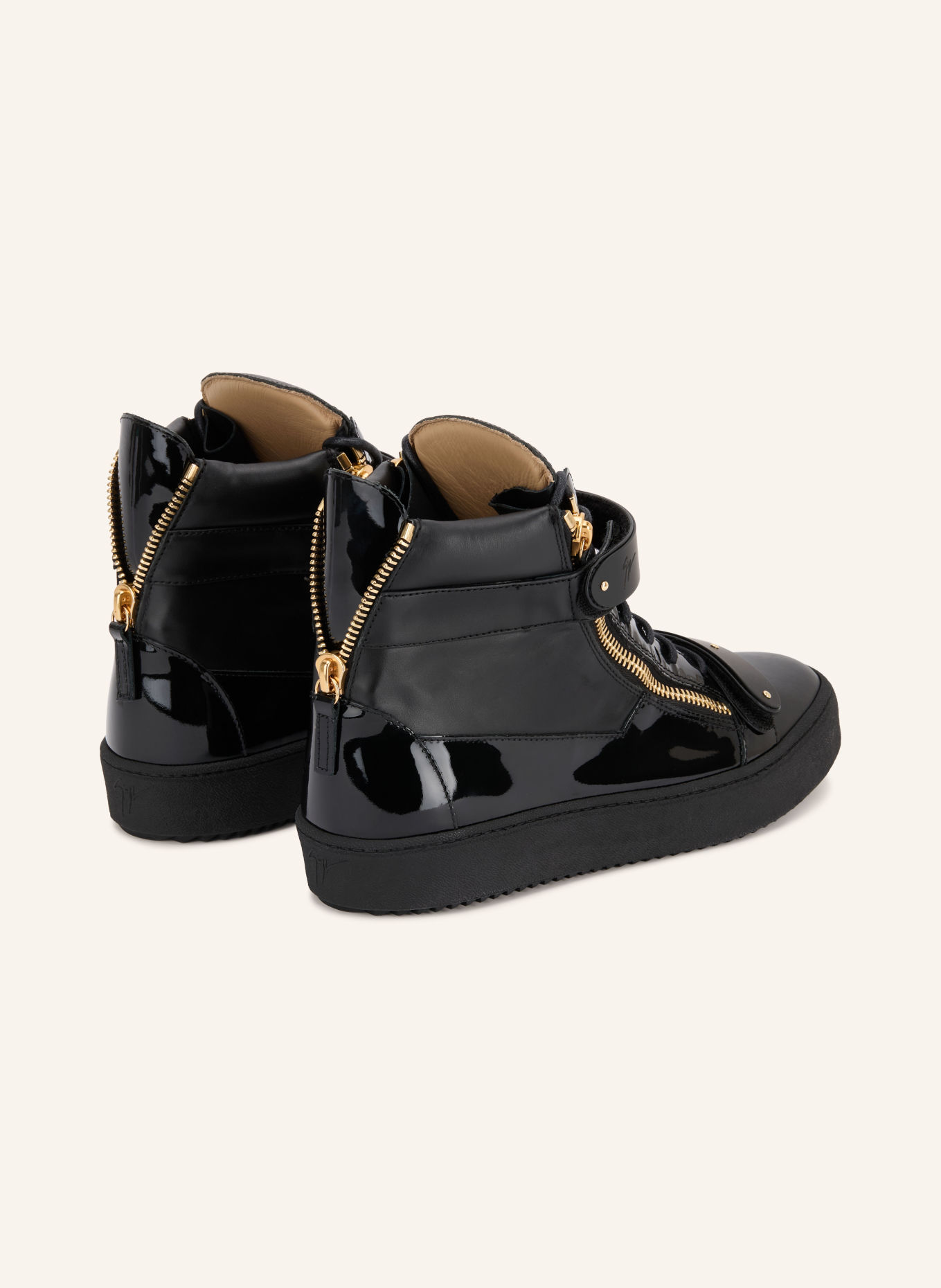 GIUSEPPE ZANOTTI DESIGN Hoge sneakers: ZWART / GOUD