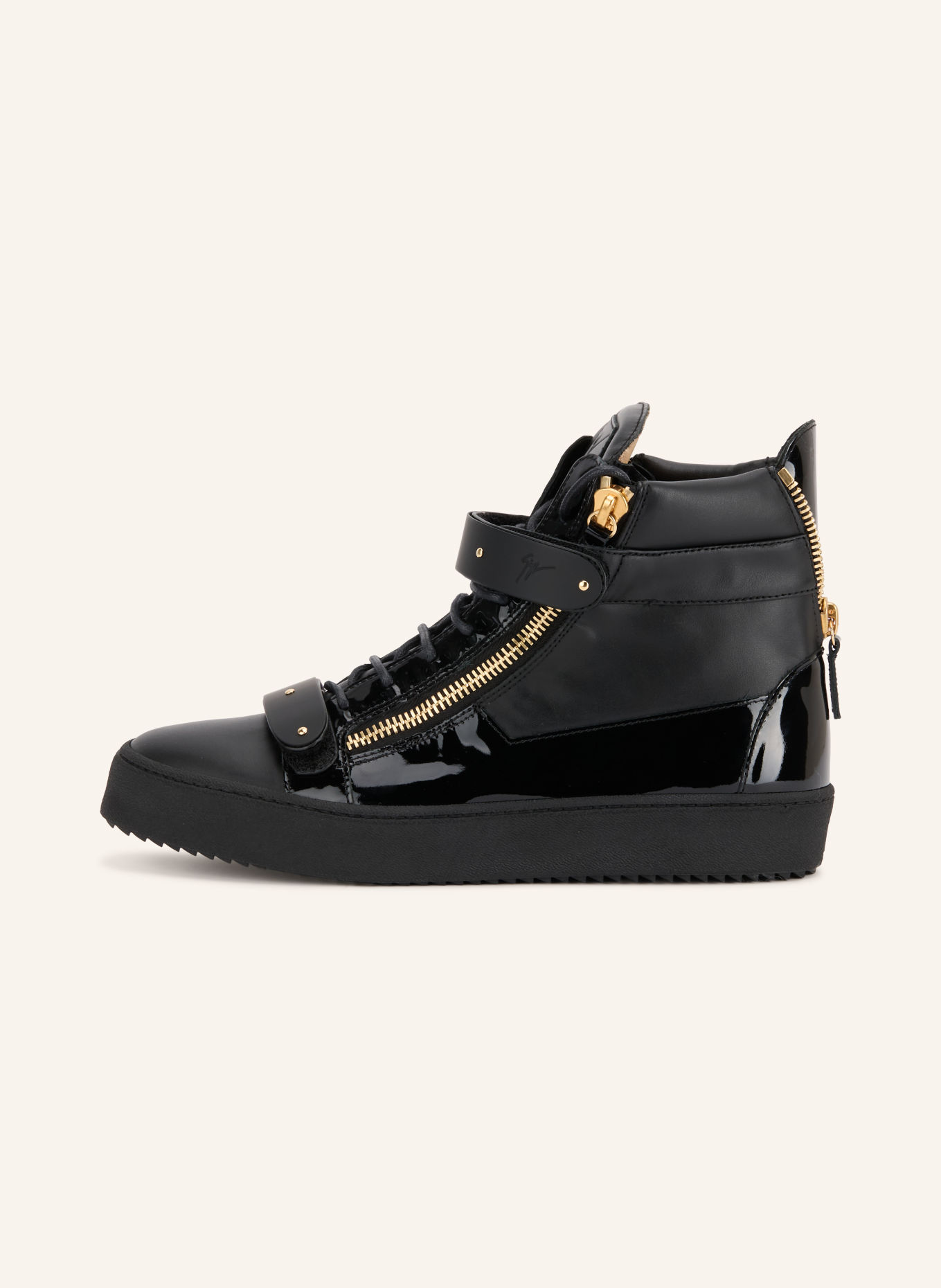 GIUSEPPE ZANOTTI DESIGN Hoge sneakers: ZWART / GOUD