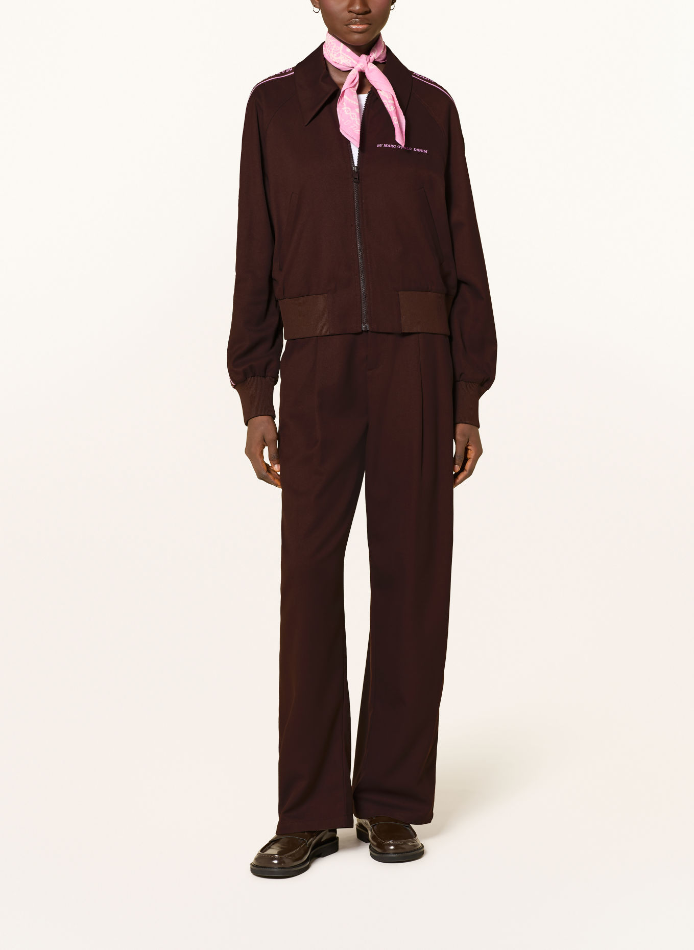 Marc O'Polo DENIM Blouson med galonstriber: MØRKEBRUN / PINK