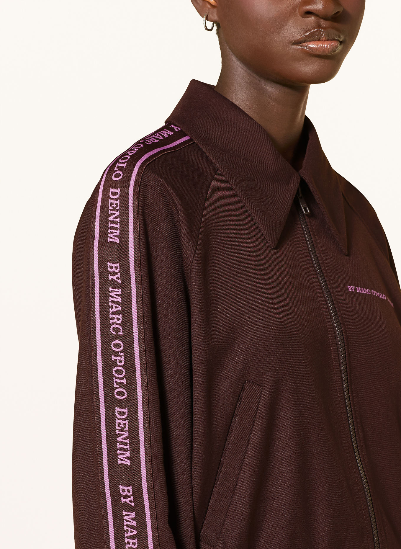 Marc O'Polo DENIM Blouson med galonstriber: MØRKEBRUN / PINK
