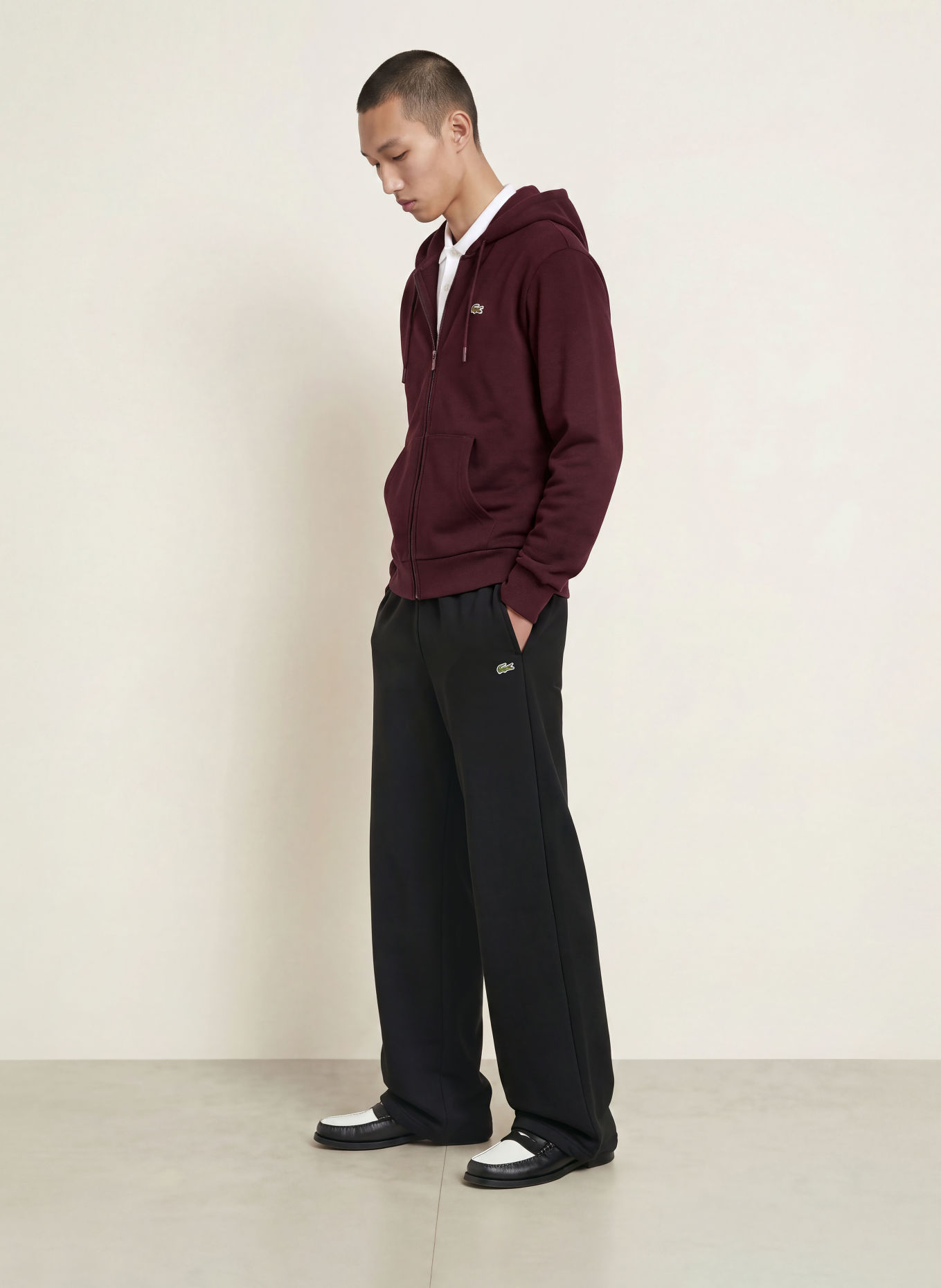 LACOSTE Mikina: TMAVĚ ČERVENÁ