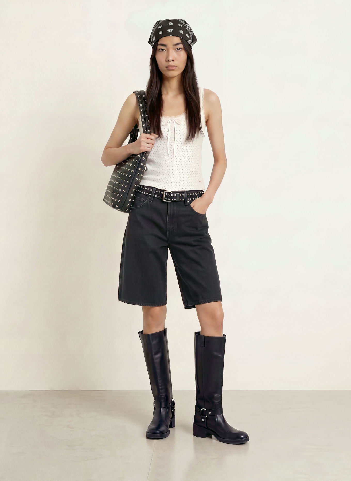 Levi's® Top DRY GOODS POINTELLE met kant: WIT / ZWART