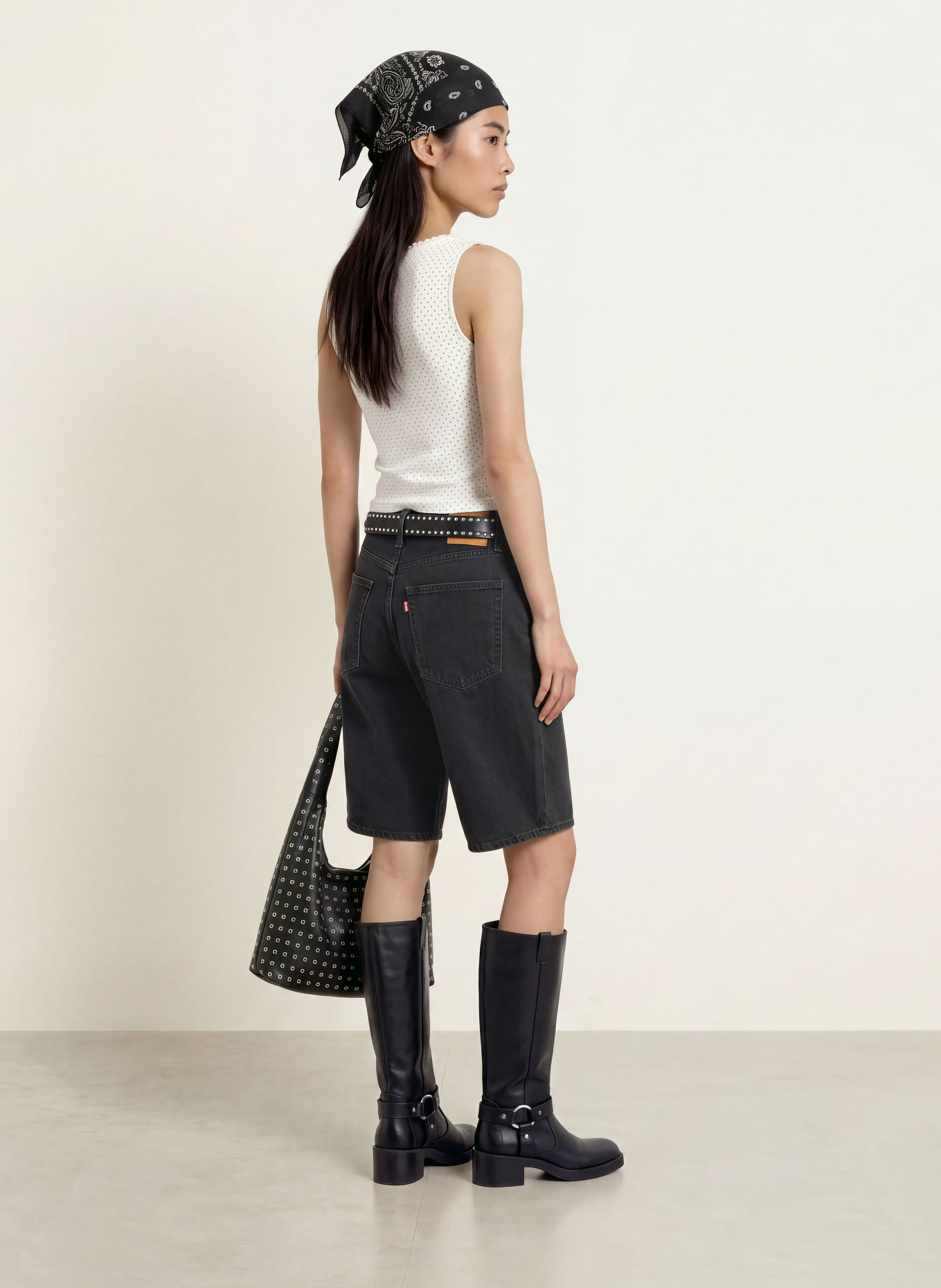 Levi's® Top DRY GOODS POINTELLE met kant: WIT / ZWART