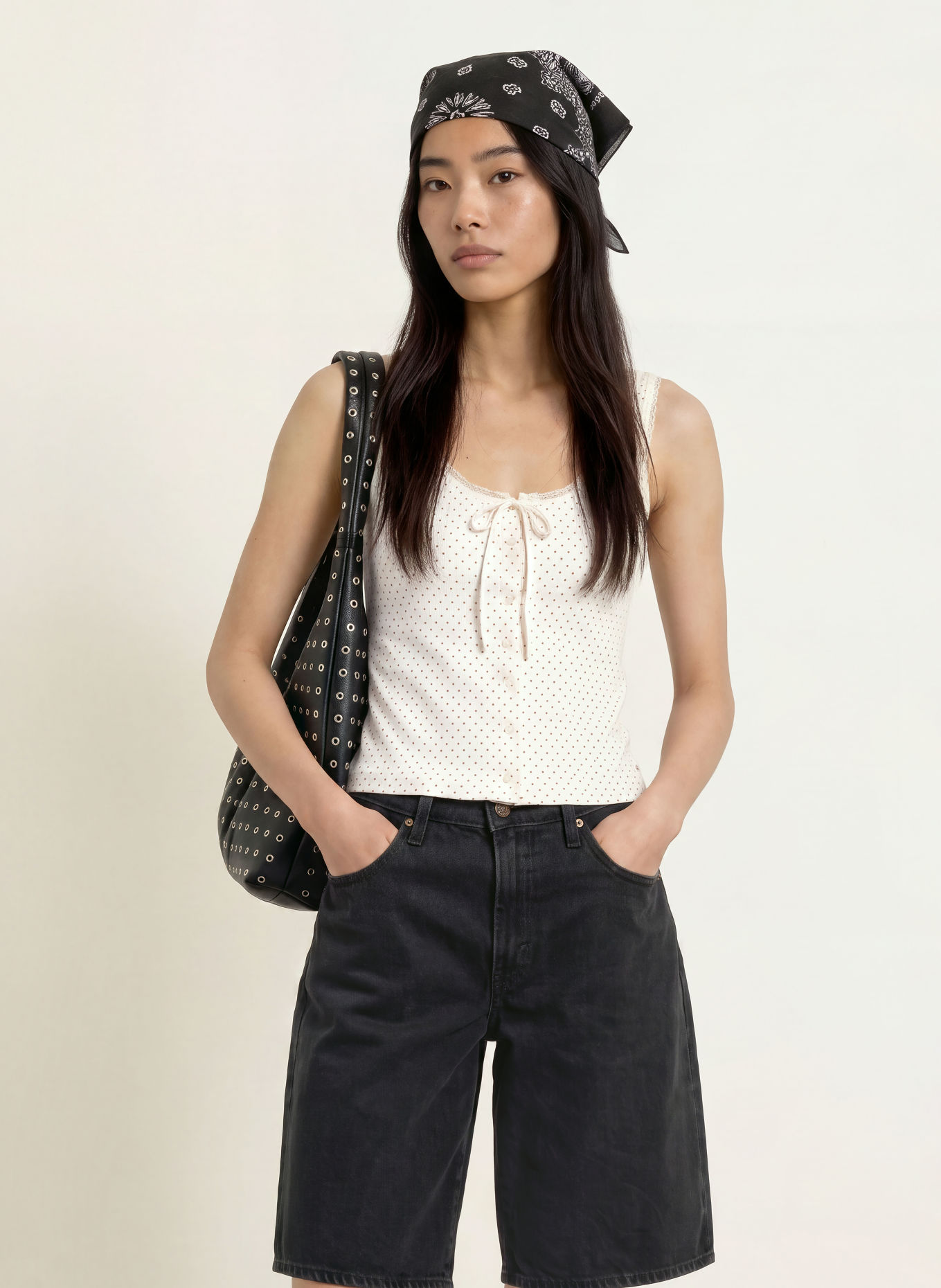 Levi's® Top DRY GOODS POINTELLE met kant: WIT / ZWART