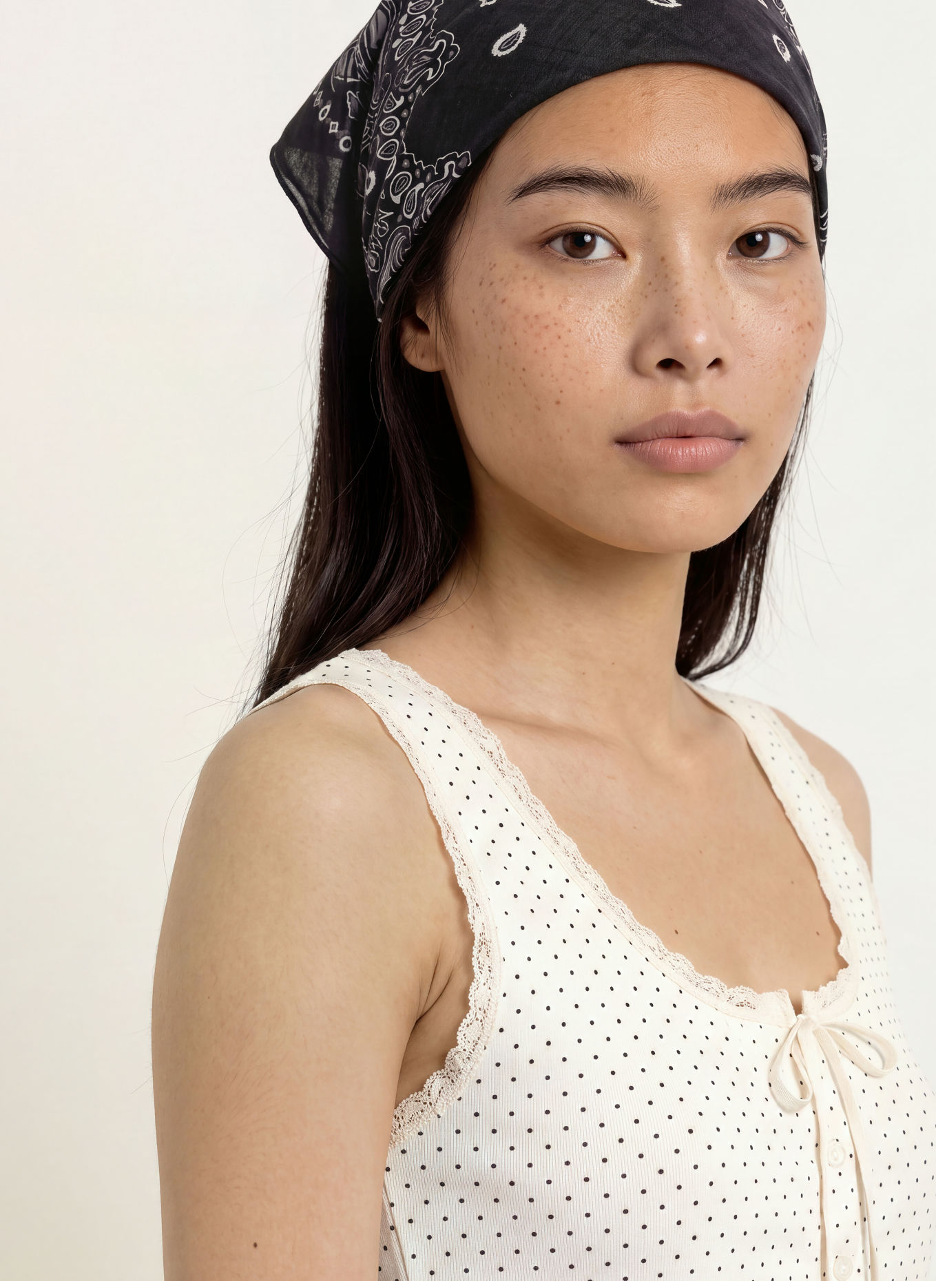 Levi's® Top DRY GOODS POINTELLE met kant: WIT / ZWART