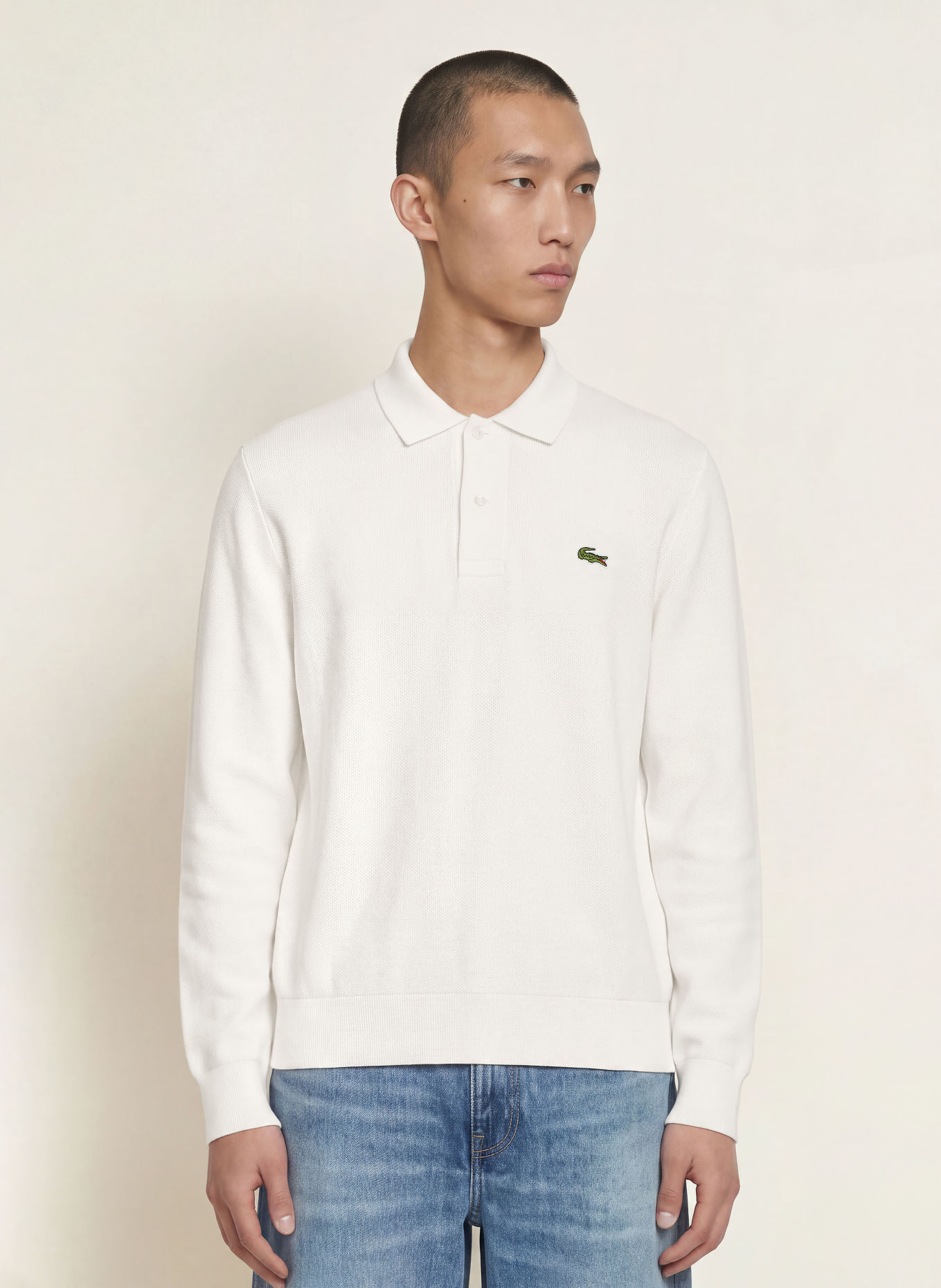 LACOSTE Pletená polokošile: REŽNÁ