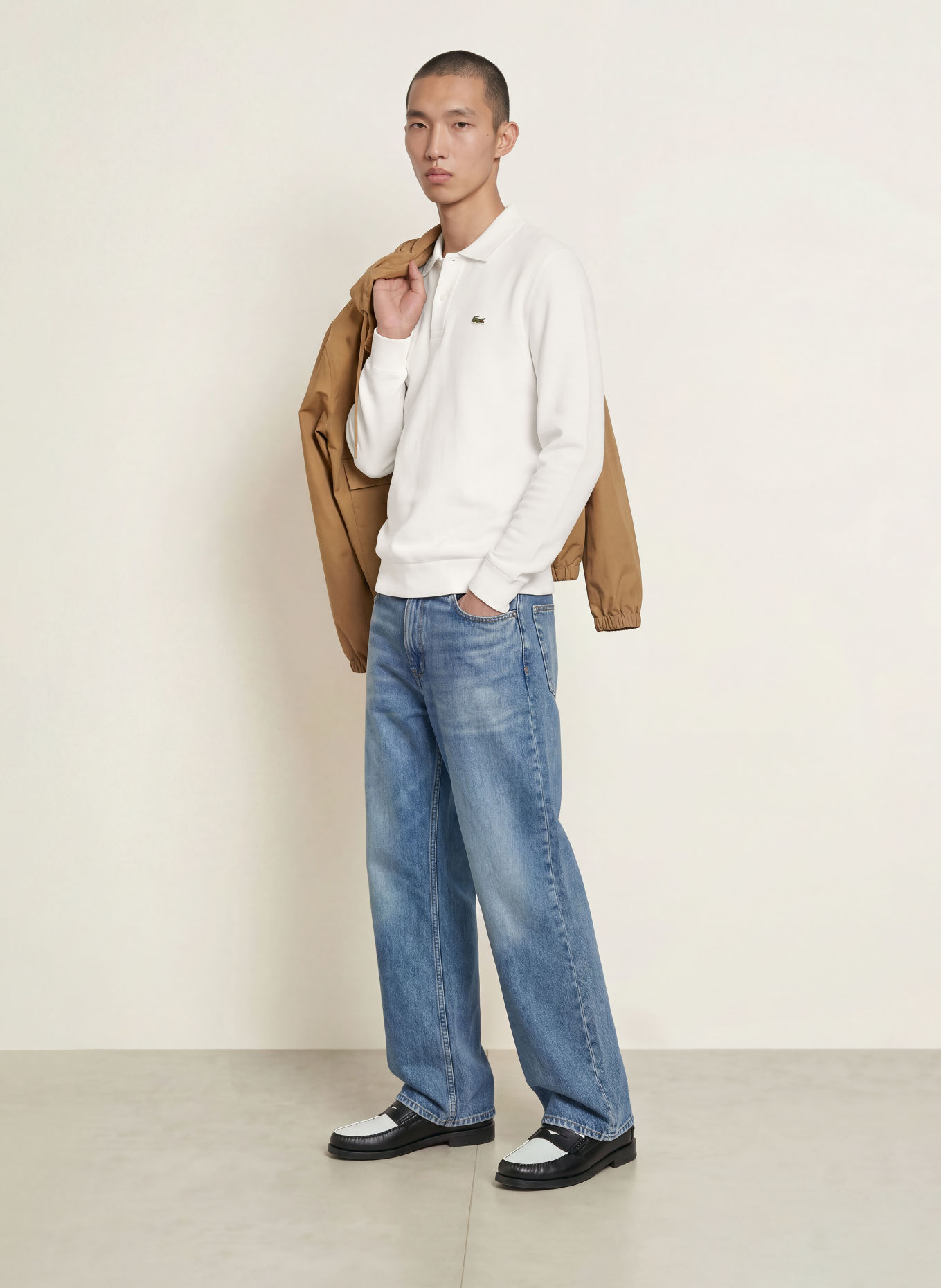 LACOSTE Pletená polokošile: REŽNÁ