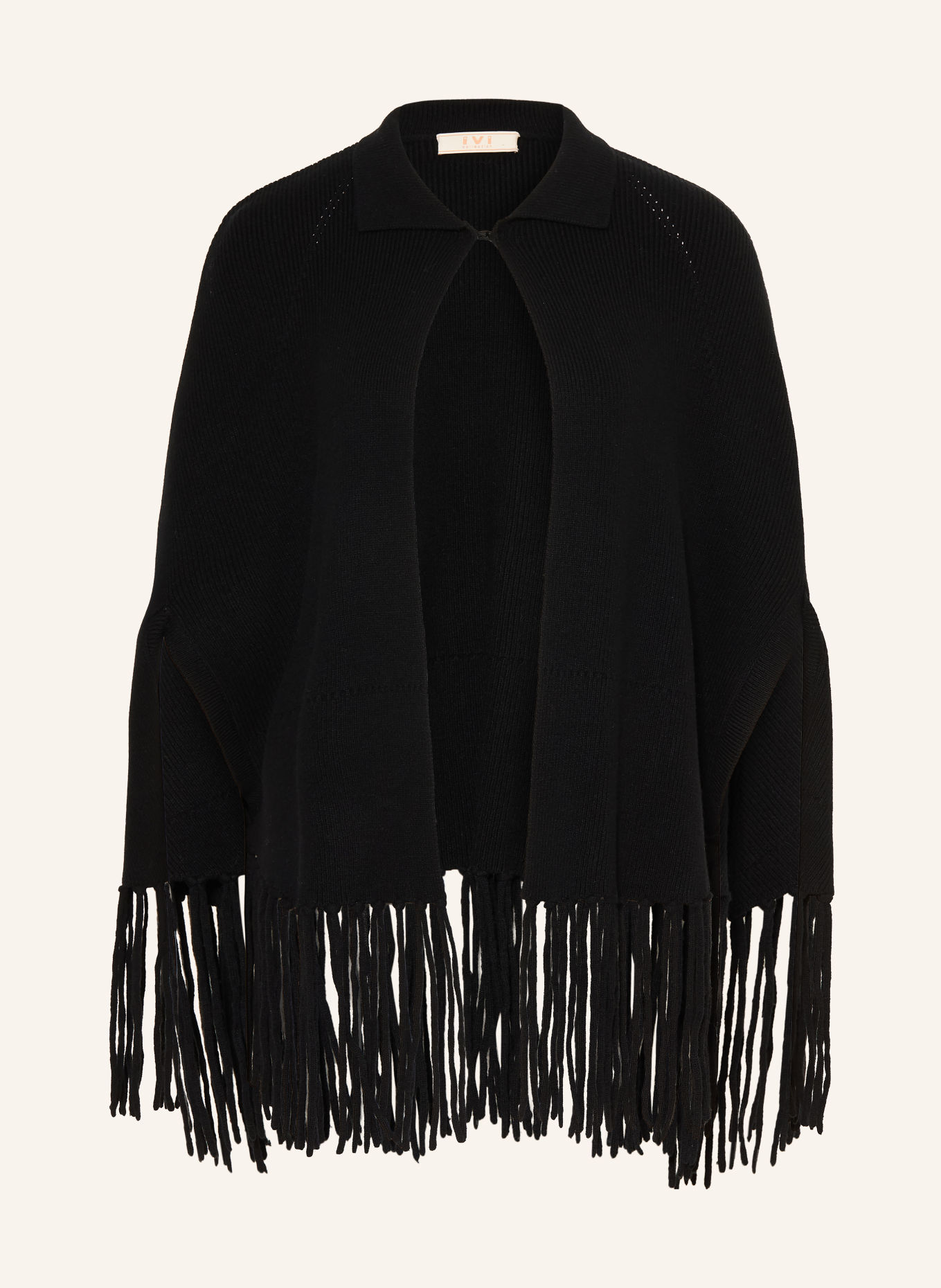 IVI collection Merinowool cape: BLACK