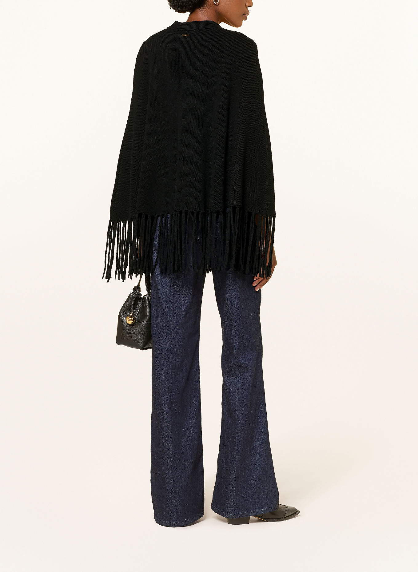 IVI collection Merinowool cape: BLACK