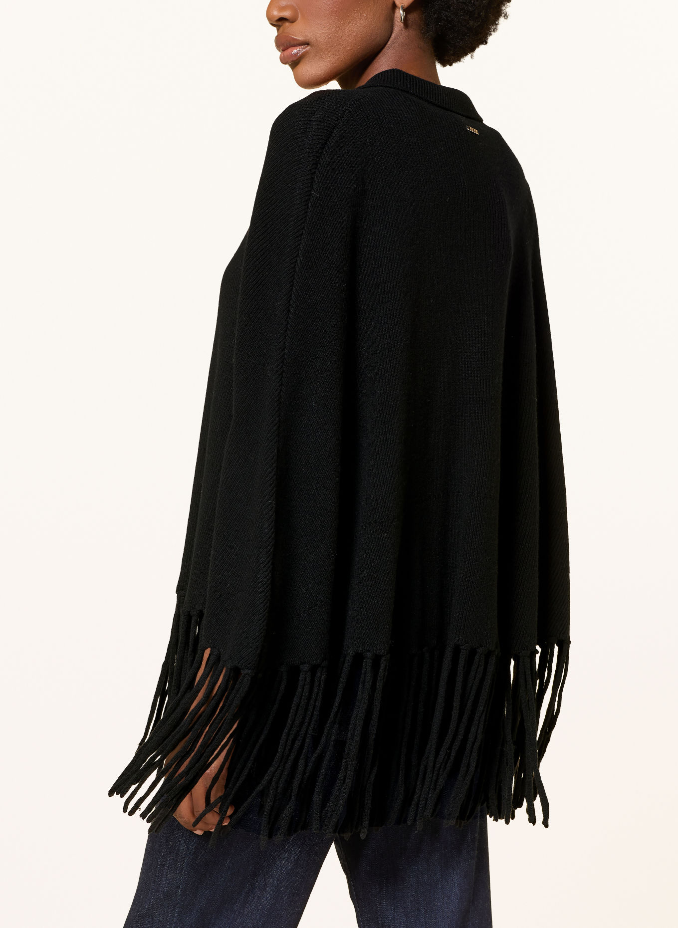 IVI collection Merinowool cape: BLACK