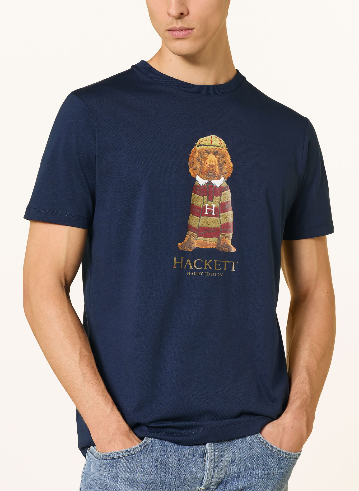 HACKETT LONDON T-shirt HERITAGE HARRY: DONKERBLAUW