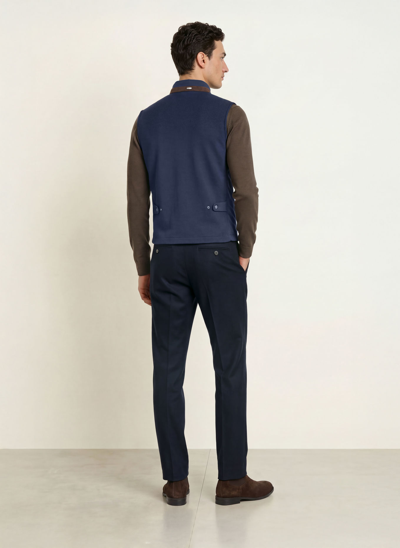 HACKETT LONDON Bodywarmer van gemengde materialen: DONKERBLAUW