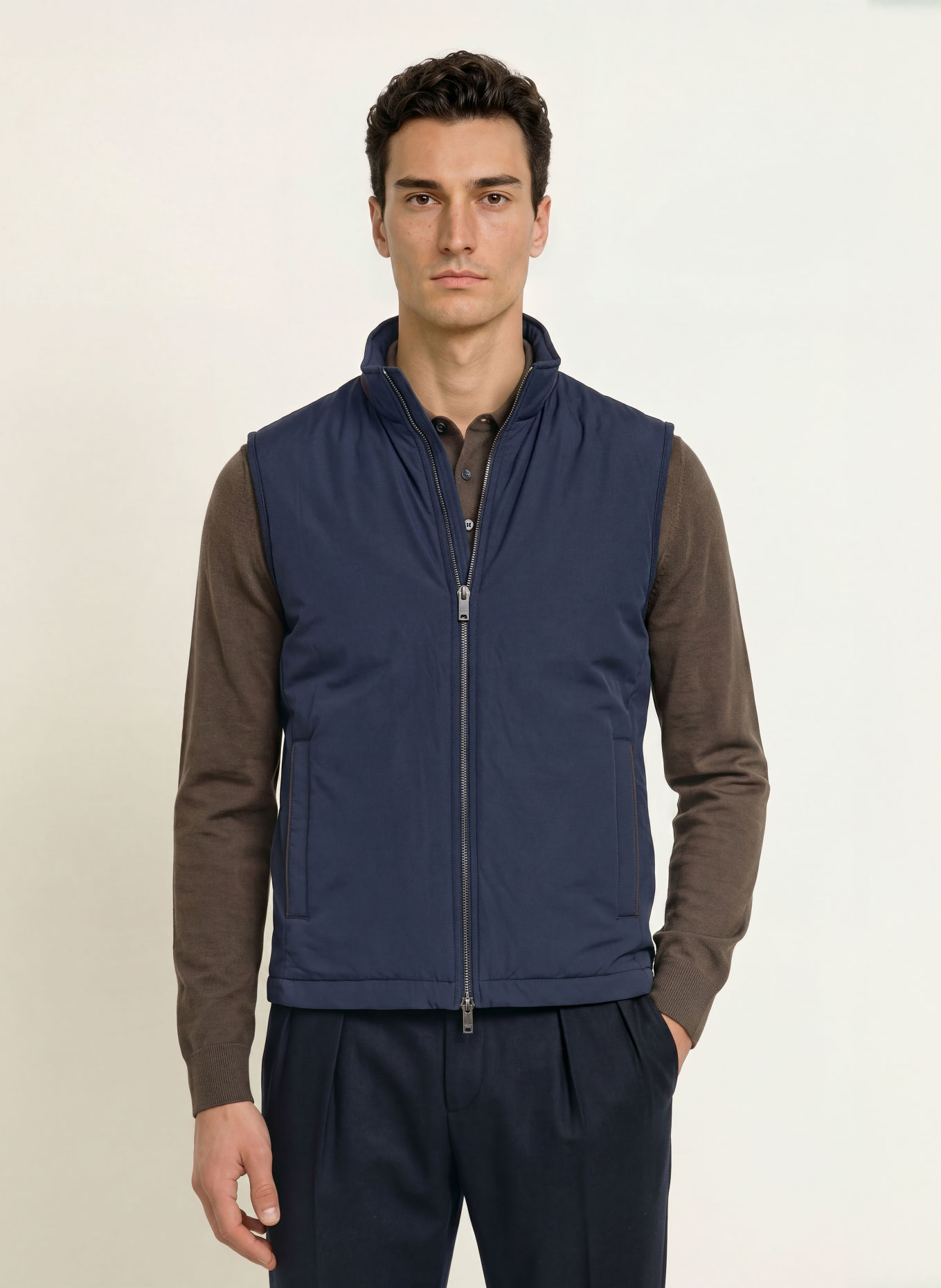 HACKETT LONDON Bodywarmer van gemengde materialen: DONKERBLAUW