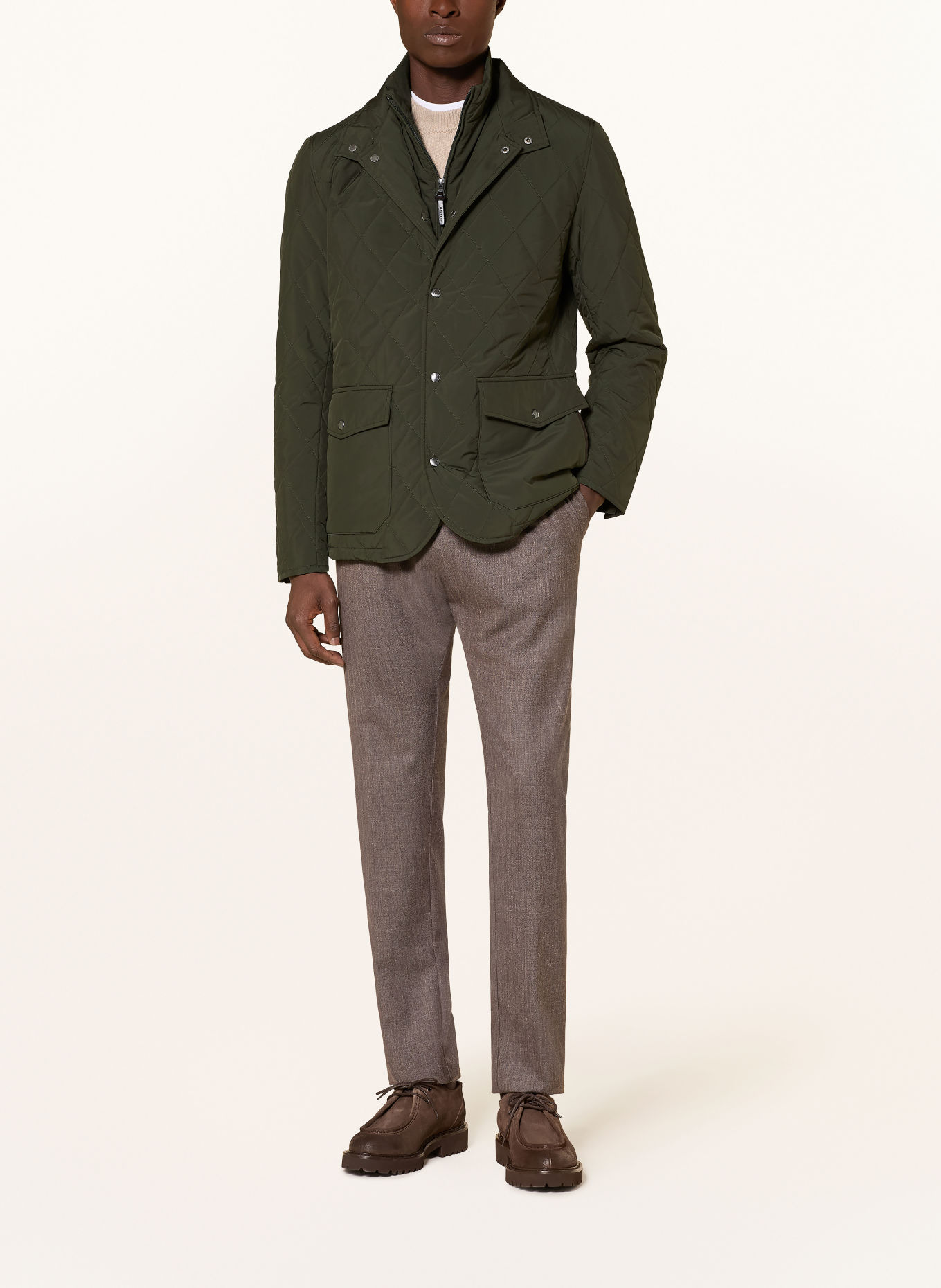 HACKETT LONDON Gewatteerde jas PADDOCK: KAKI