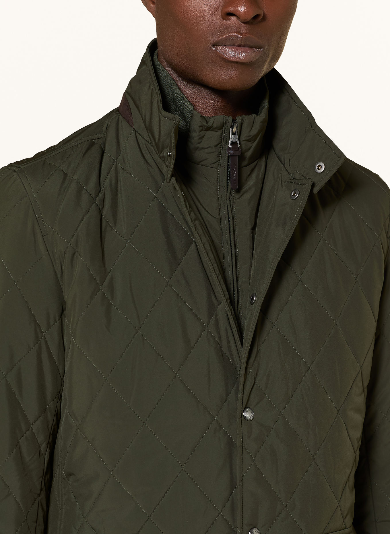 HACKETT LONDON Gewatteerde jas PADDOCK: KAKI