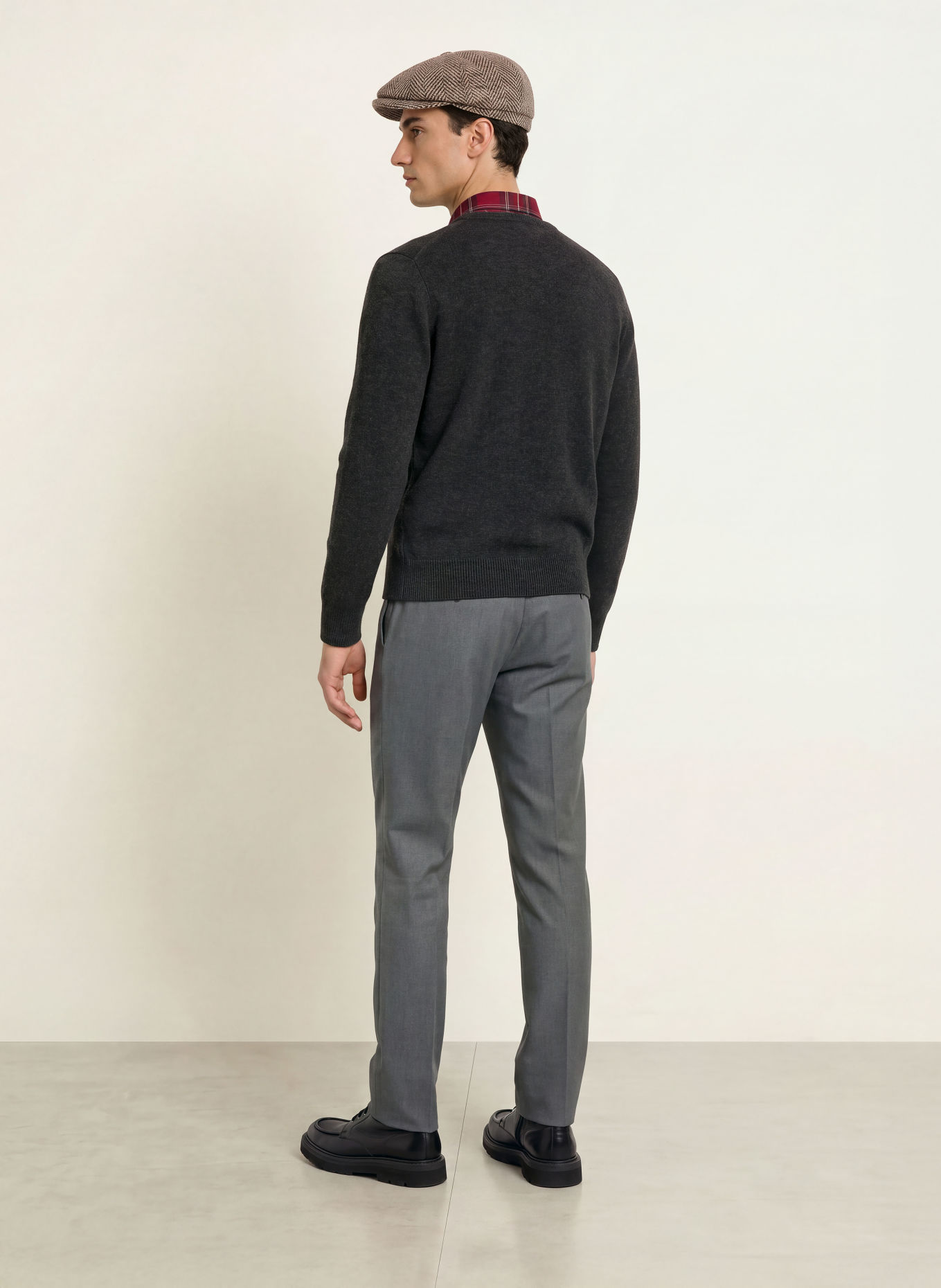 HACKETT LONDON Trui HERITAGE HARRY: DONKERGRIJS / DONKERROOD / KAKI