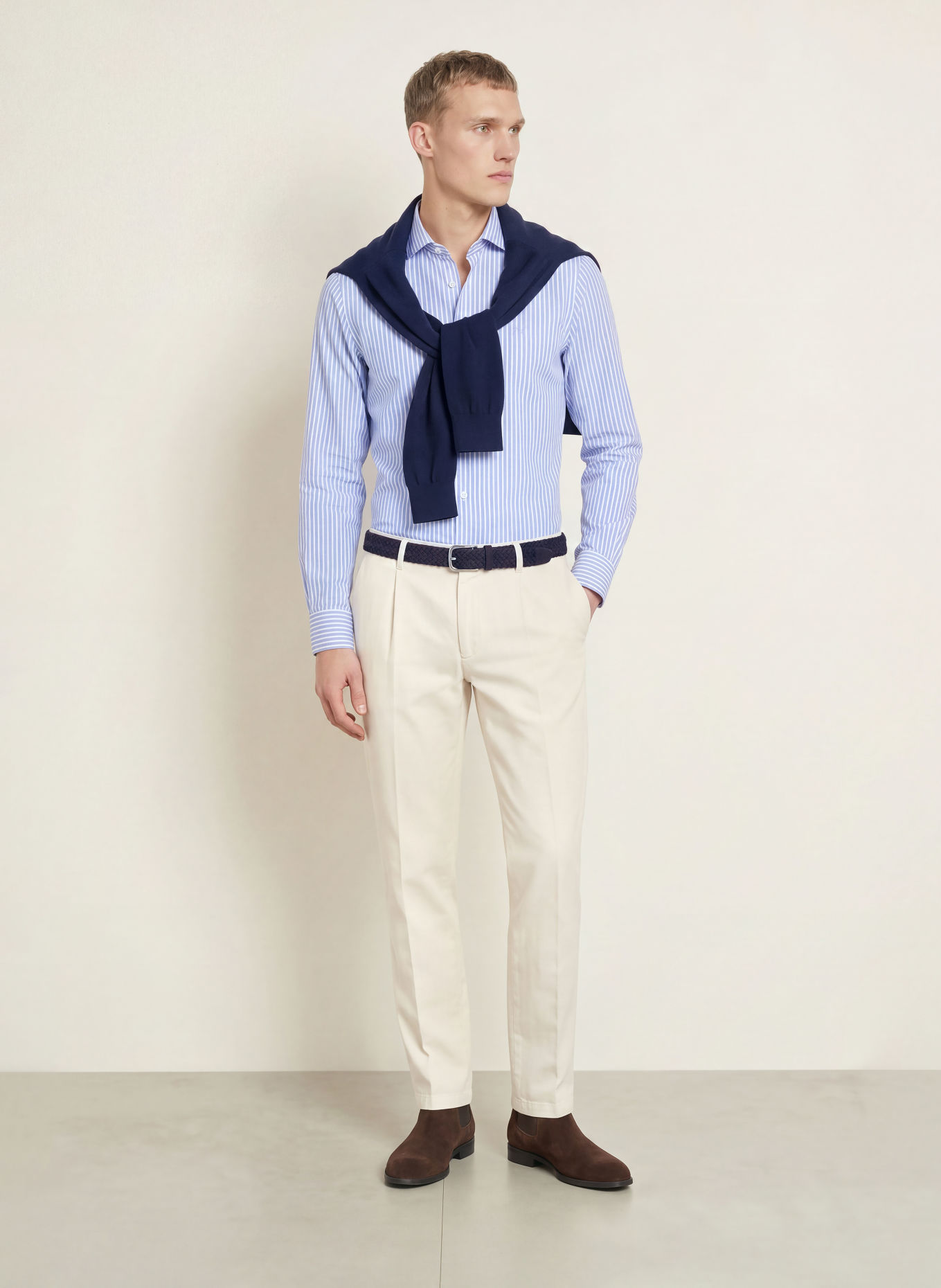 HACKETT LONDON Overhemd Tailored Fit: LICHTBLAUW / WIT